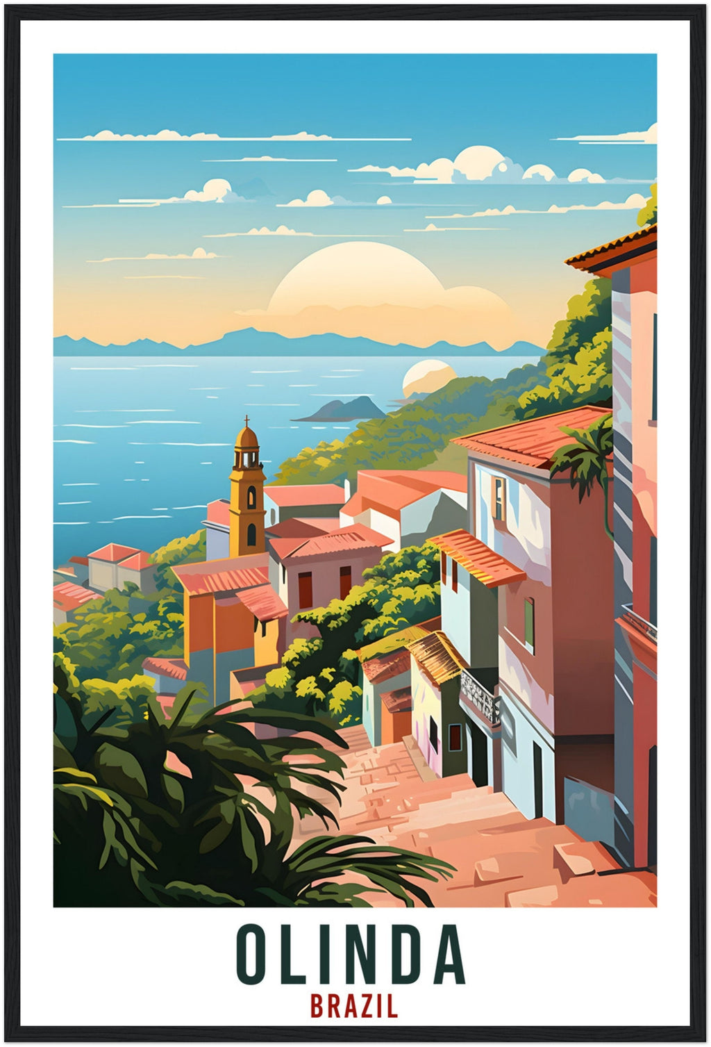 Olinda Travel Print Wall Art Olinda Brazil Wall Hanging Artwork Olinda Art Gifts Olinda Travel Poster Brazil Home Decor Art Lovers Gift