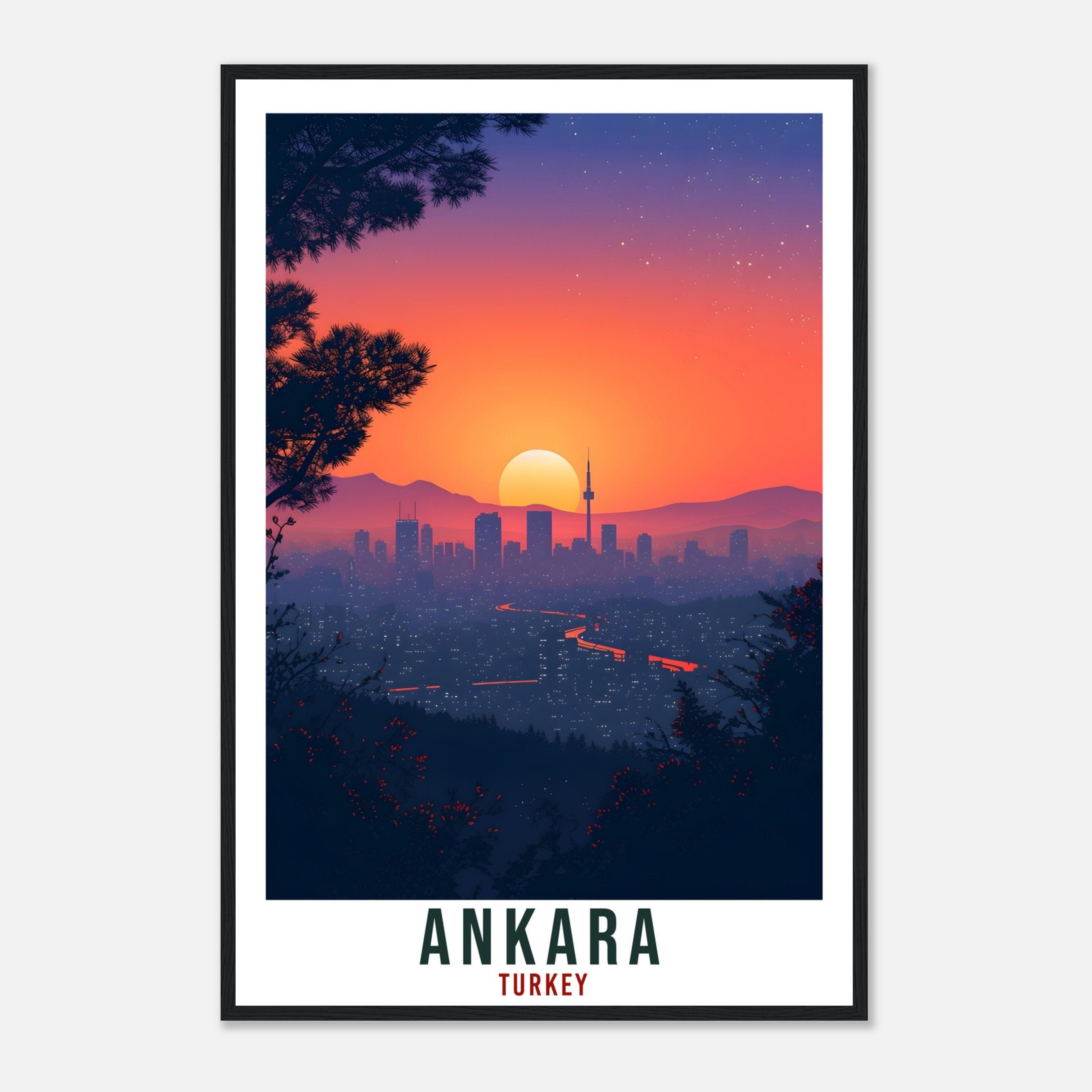 Ankara Travel Print Turkey Home Decoration Ankara Turkish City Wall Art Gift Wall Hanging Art Lover Turkey Artwork Ankara Travel Poster