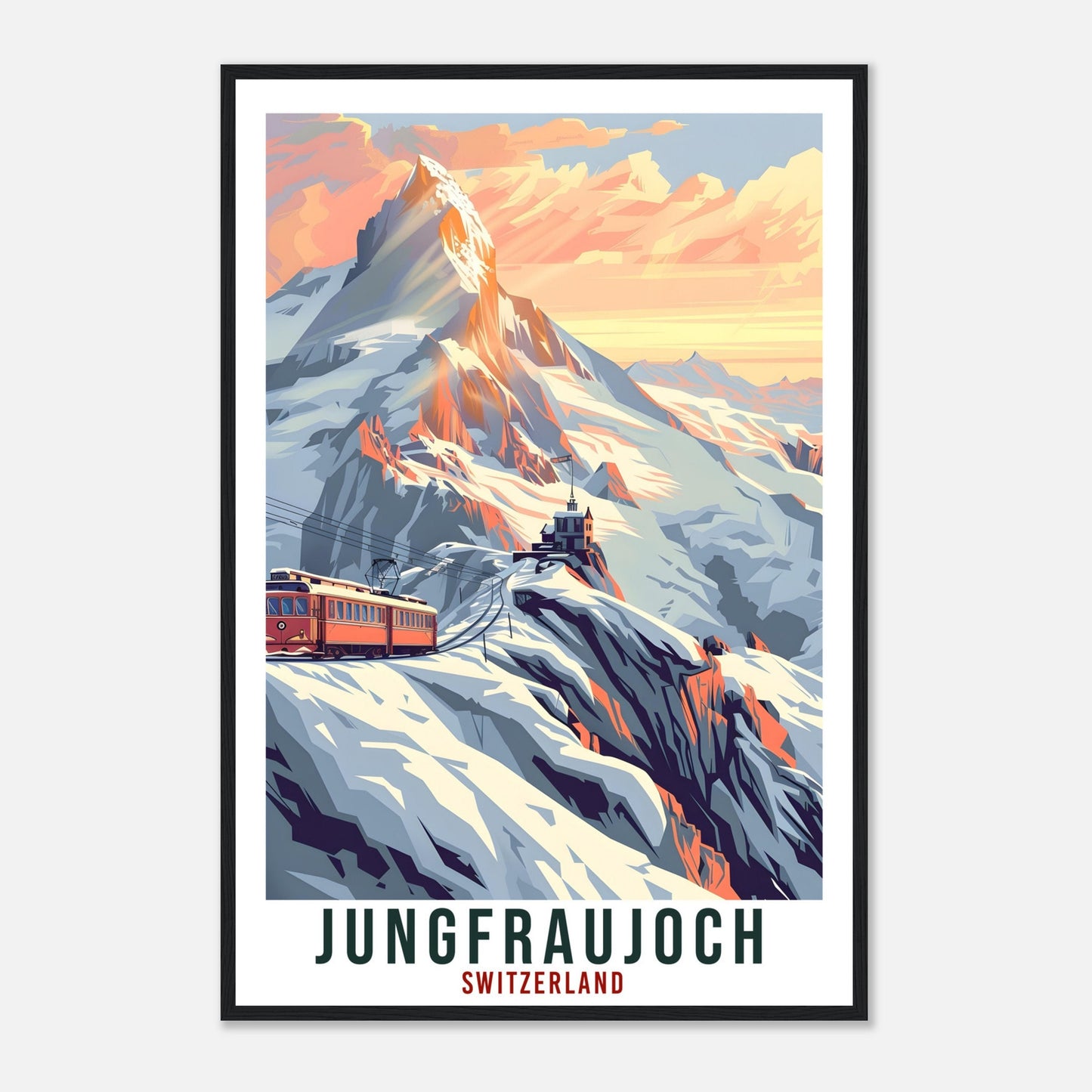 Jungfraujoch Travel Print Swiss Wall Art Wall Hanging Home Décor Jungfraujoch Gift Art Lovers Switzerland Artwork Gift Swiss Travel Poster