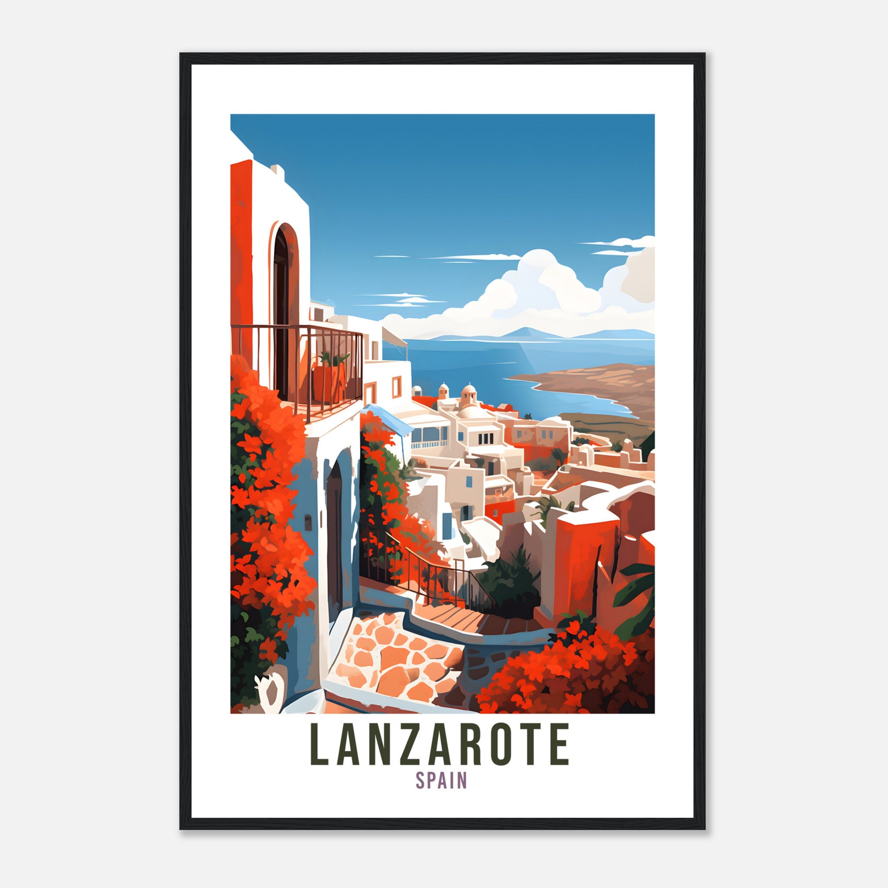 Lanzarote Travel Poster Wall Art Lanzarote Wall Hanging Home Décor Lanzarote Gift Art Lovers Vintage Spanish Island Lanzarote Print Wall Art