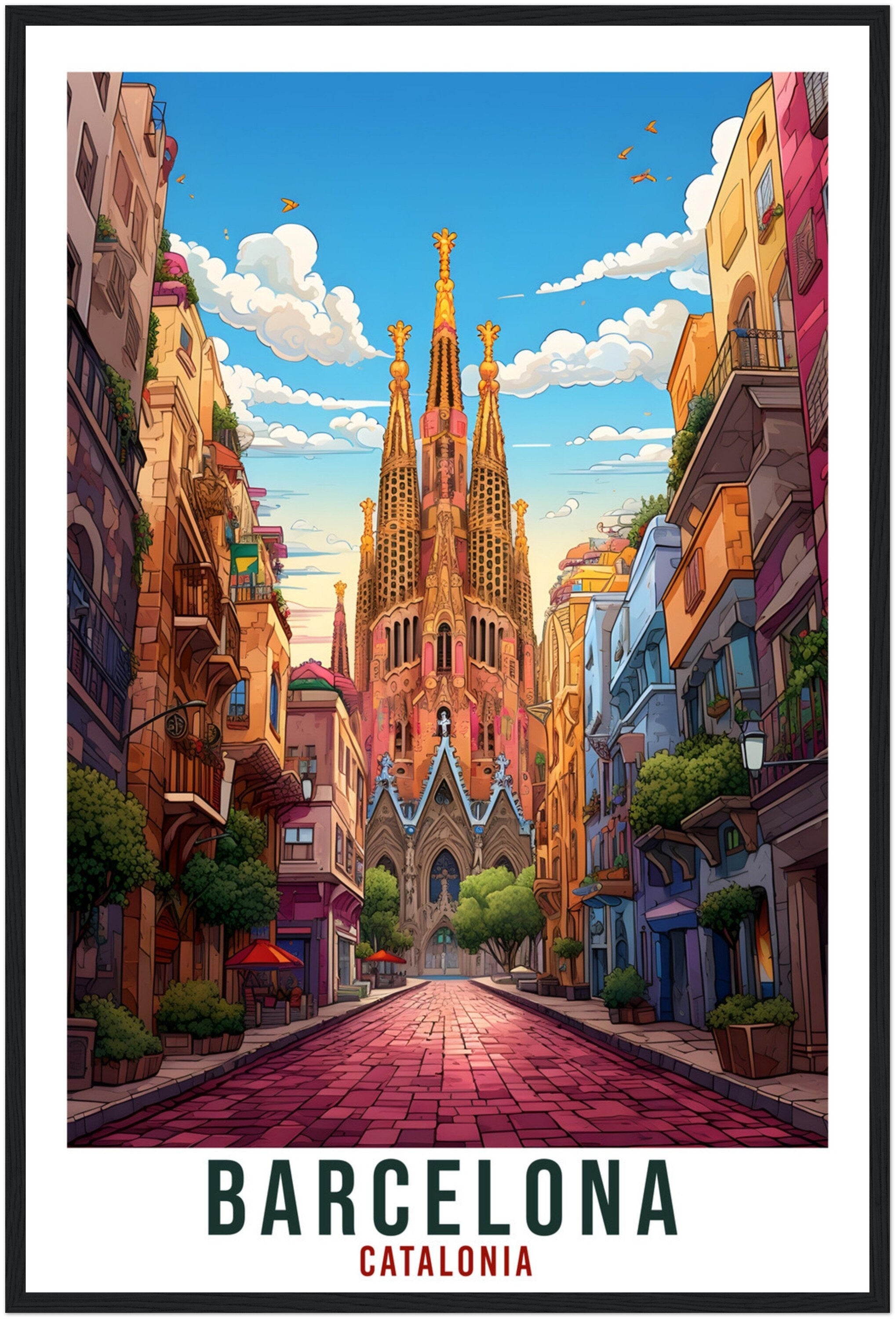 Barcelona Travel Print Wall Art Spain Wall Hanging Spain Gift Holiday Print Barcelona Art Print Barcelona Travel Poster Barcelona City Print