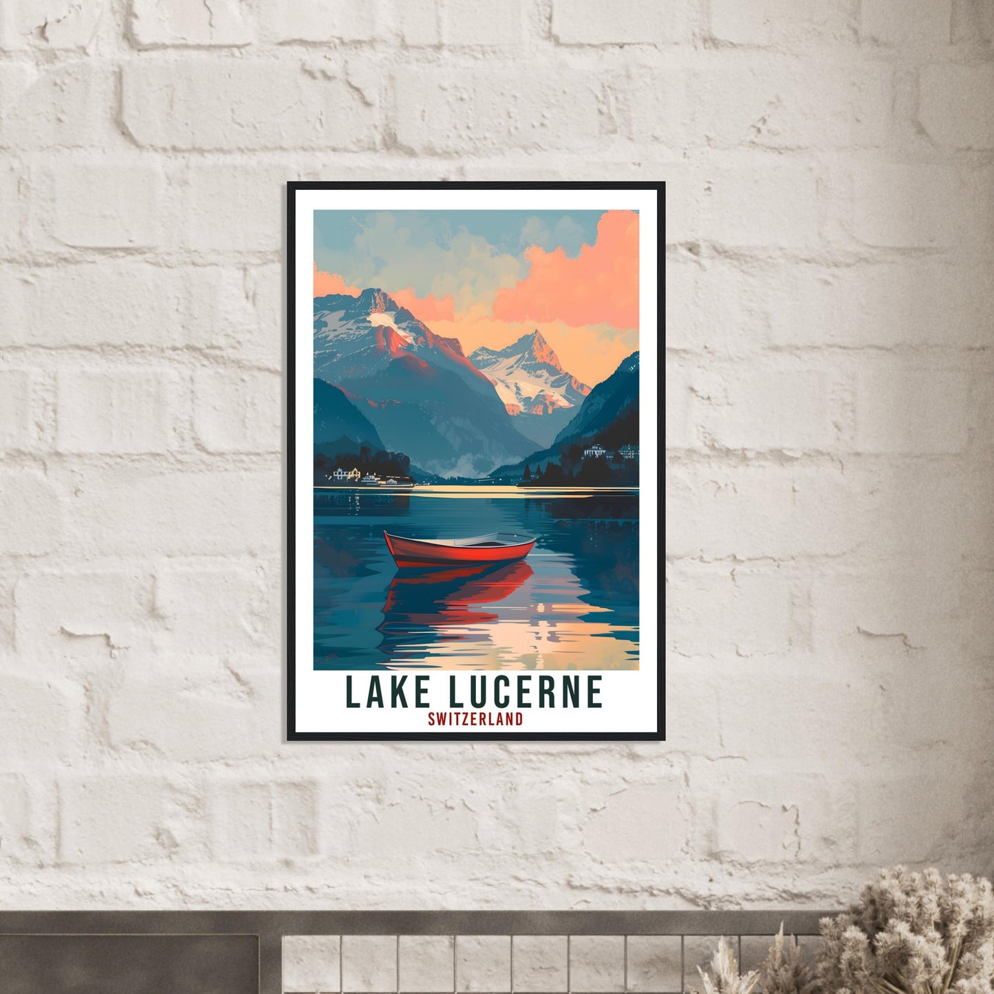 Lake Lucerne Travel Print Swiss Wall Art Wall Hanging Home Living Décor Lucerne Gift Art Lovers Switzerland Artwork Gift Swiss Travel Poster