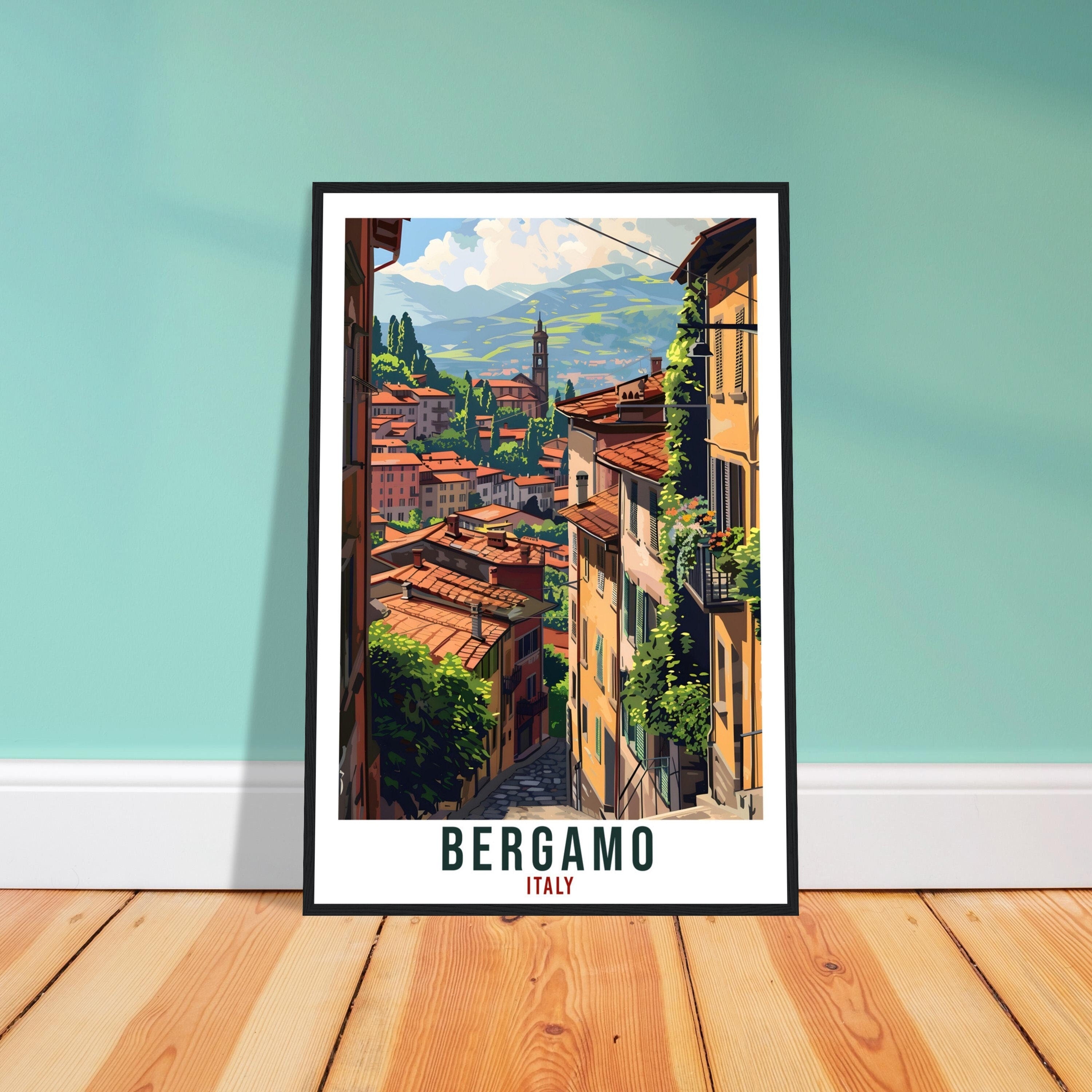 Bergamo Travel Print Italy Wall Art Wall Hanging Home Living Décor Bergamo Gift Art Lovers Gift Italy Artwork Gift Italian Travel Poster