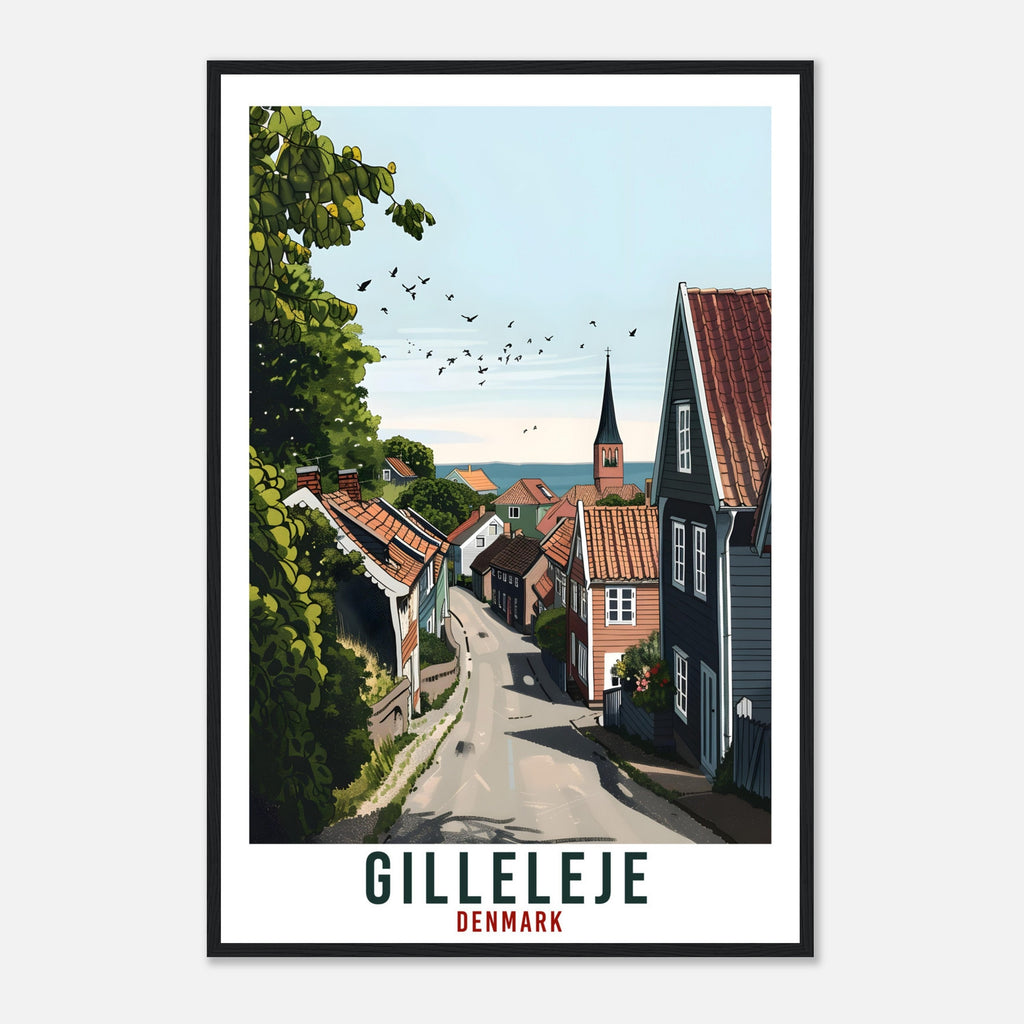 Gilleleje Travel Print Denmark Wall Art Wall Hanging Home Living Décor Gilleleje Gift Art Lovers Denmark Artwork Gift Danish Travel Poster