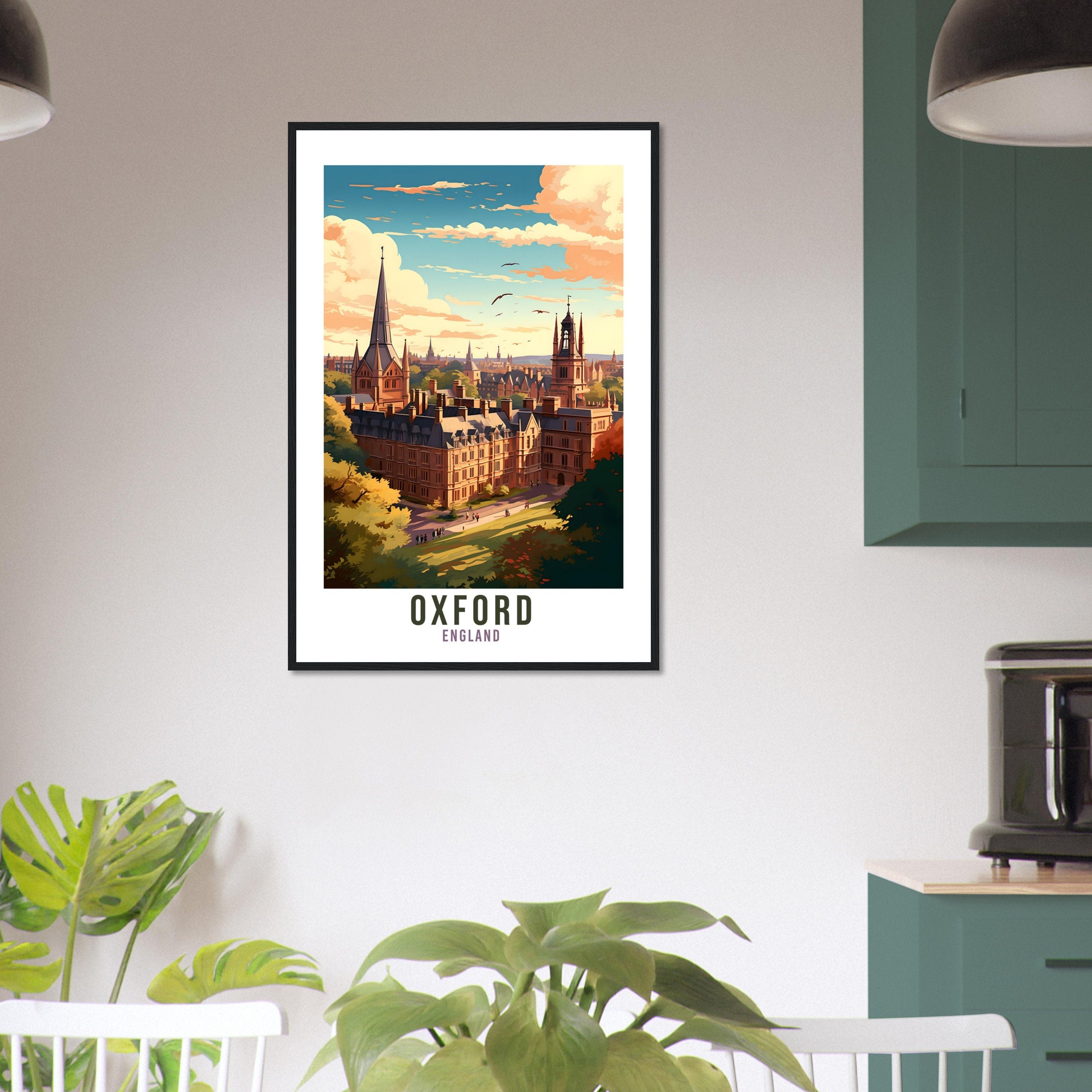 Oxford Travel Print Home Decor Oxfordshire England Wall ART Oxford Artwork Gift Oxford Travel Poster Artwork Oxford Art Lovers Gifts