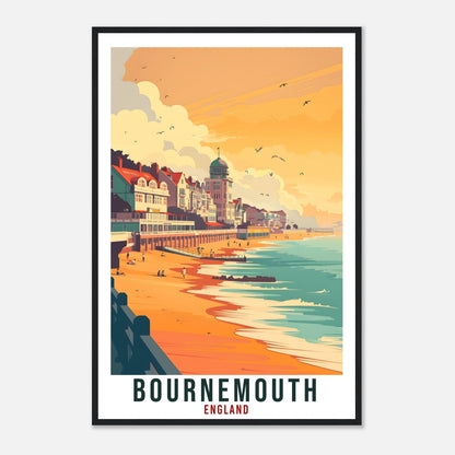 Bournemouth Travel Print Wall Art Wall Hanging Home Living Décor Art Lovers Gift UK Artwork Gift Print Bournemouth England Travel Poster