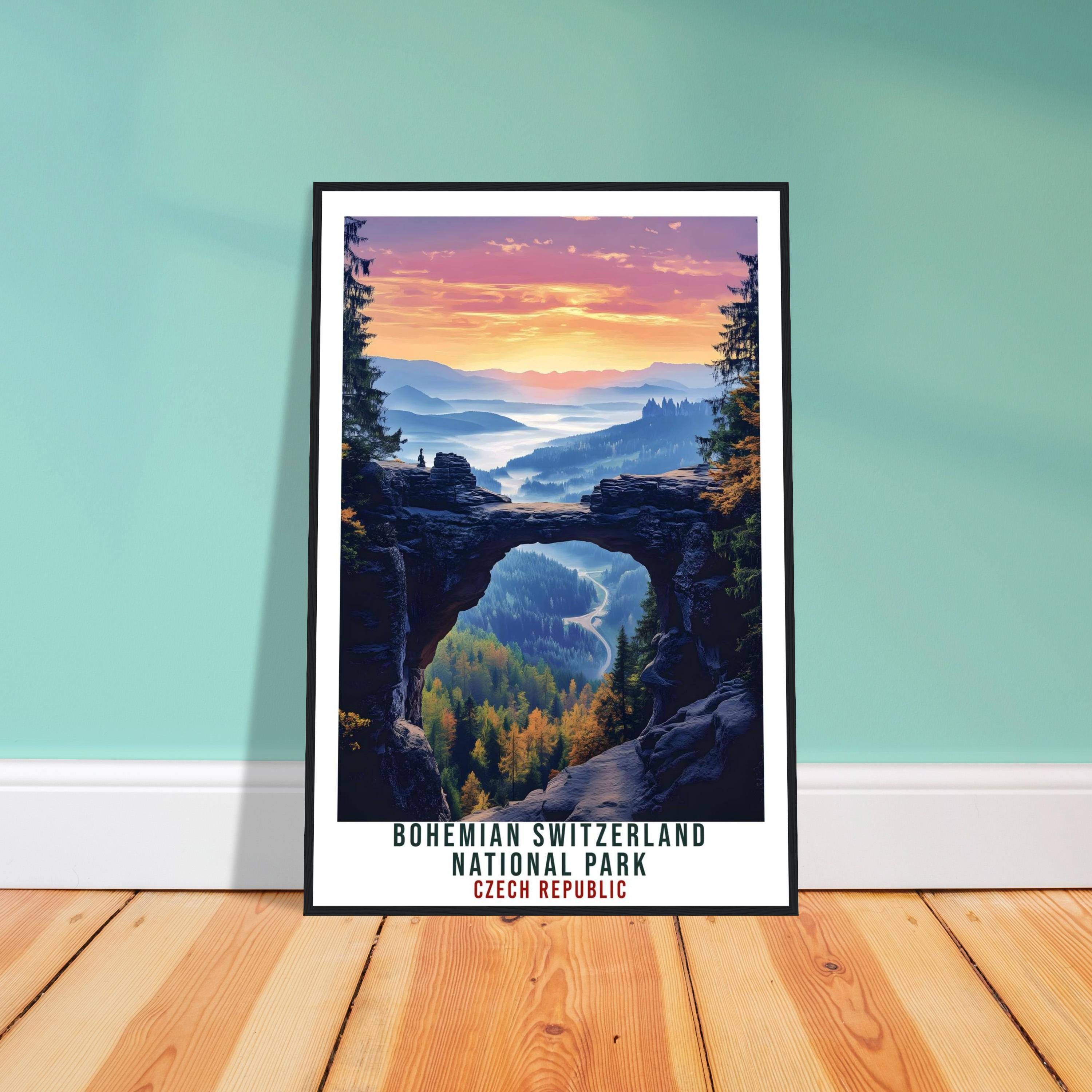Bohemian Switzerland National Park Travel Print Czech Republic Home Decor Wall Art Gift Wall Hanging Art Lover Czechia Artwork Travel Poster