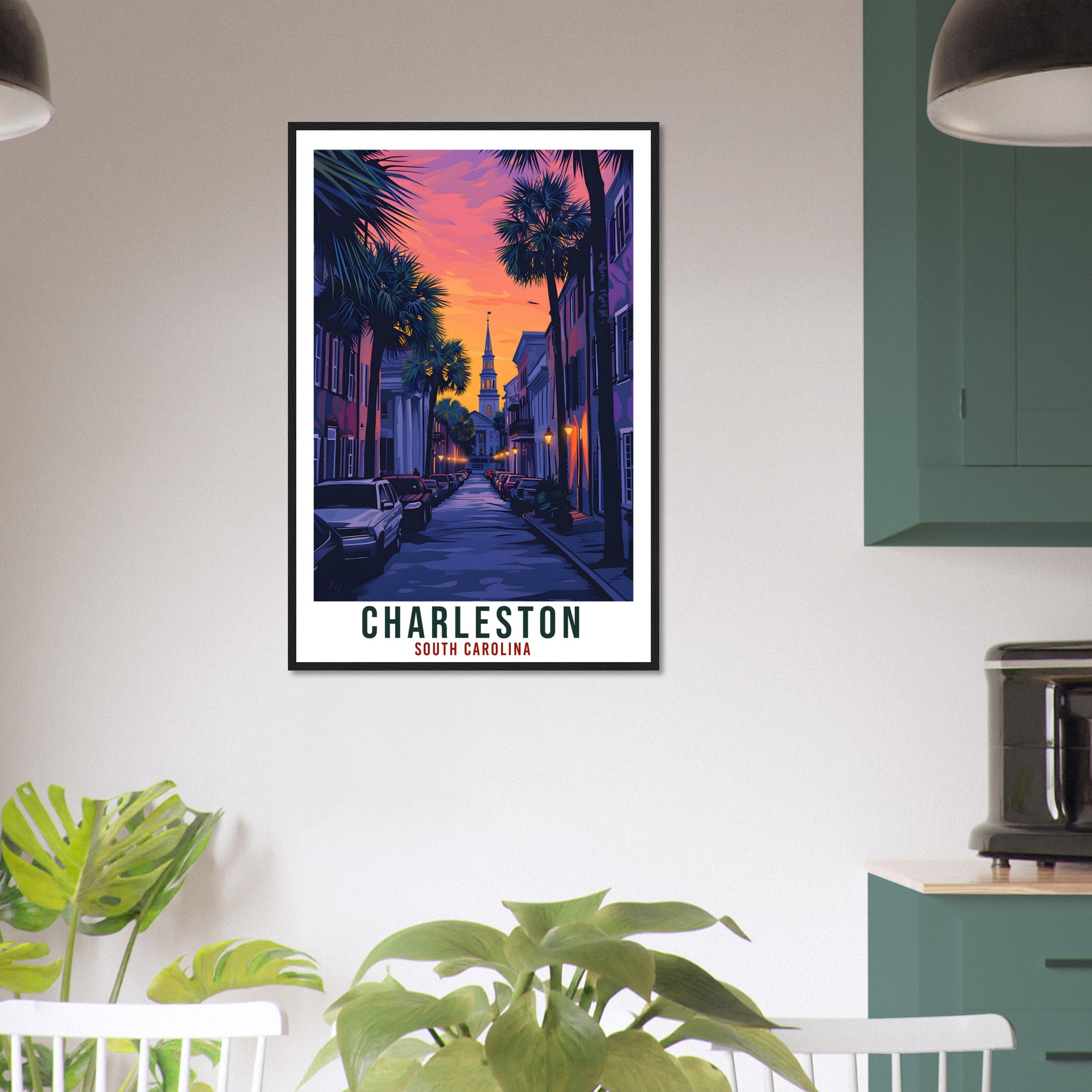 Charleston Travel Print South Carolina Home Decor USA Wall Art Gift Wall Hanging Art Lover South Carolina Artwork Charleston Travel Poster