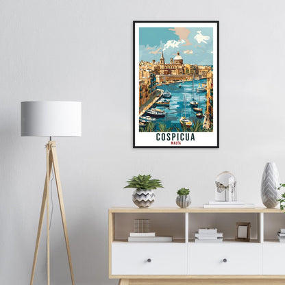 Cospicua Travel Print Malta Wall Art Wall Hanging Home Living Décor Cospicua Gift Art Lovers Gift Malta Artwork Gift Malta Travel Poster