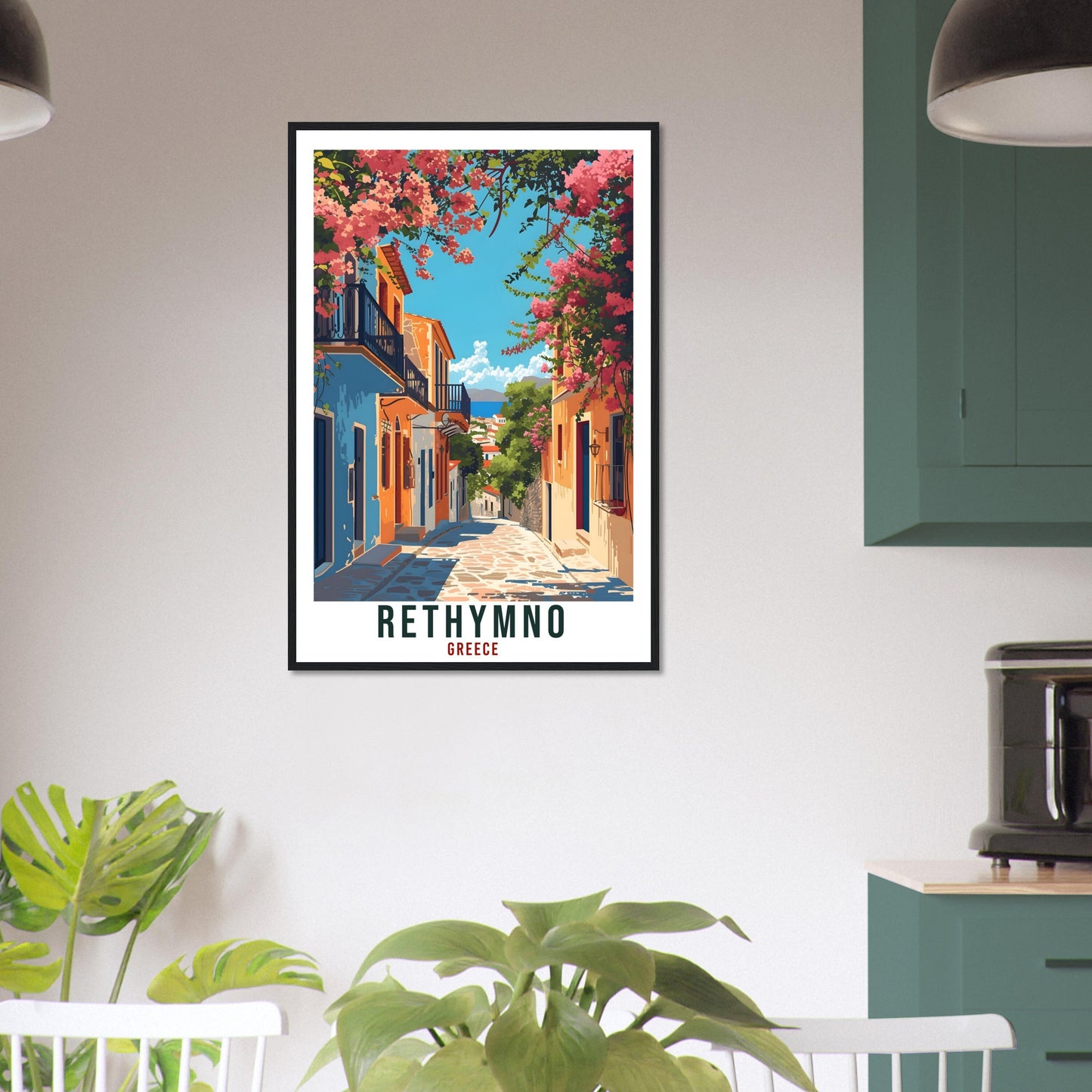 Rethymno Crete Travel Print Greece Home Decoration Greek Island Wall Art Gift Wall Hanging Art Lover Greece Artwork Rethymno Travel Poster