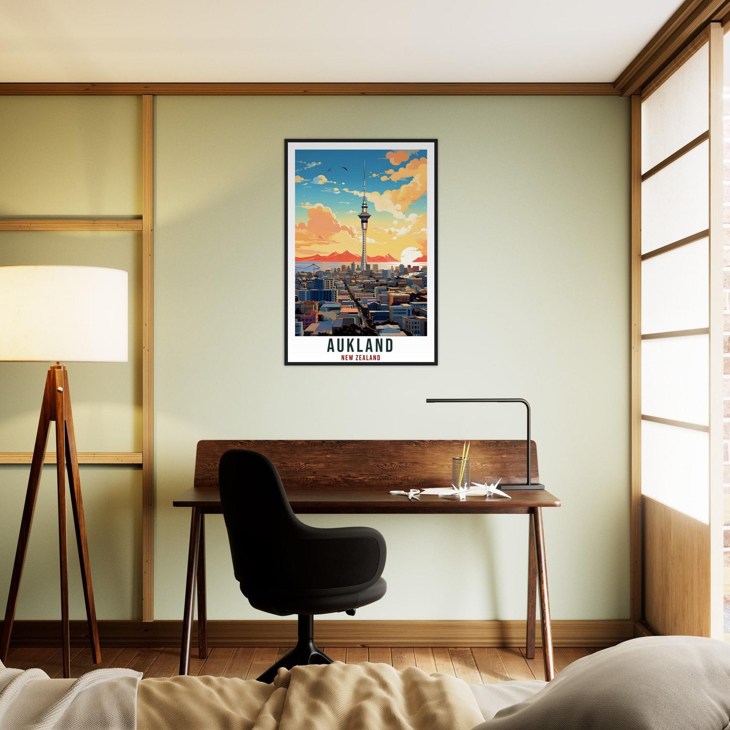 Aukland Travel Print Wall Art Aukland New Zealand City Landscape Artwork Aukland Art Gifts Aukland Travel Poster New Zealand Art Lovers Gift