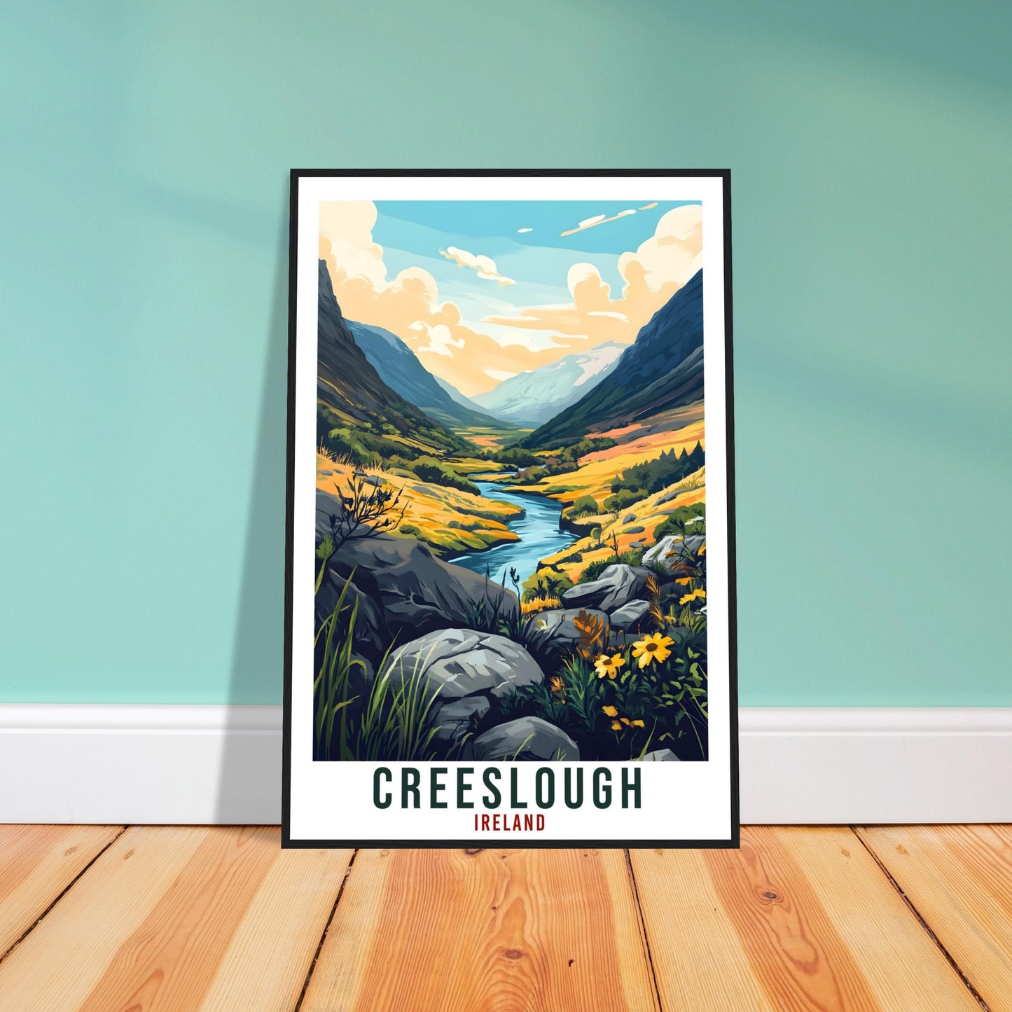 Creeslough Travel Print Ireland Home Decor Wall Art Gift Wall Hanging Art Lover Creeslough Irish Artwork Travel Poster Ireland Travel Art