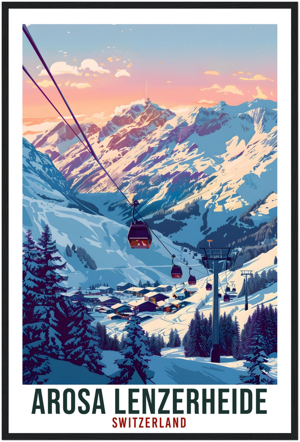 Arosa Lenzerheide Travel Print Swiss Wall Art Wall Hanging Décor Lenzerheide Ski Gift Art Gift Switzerland Artwork Gift Swiss Travel Poster