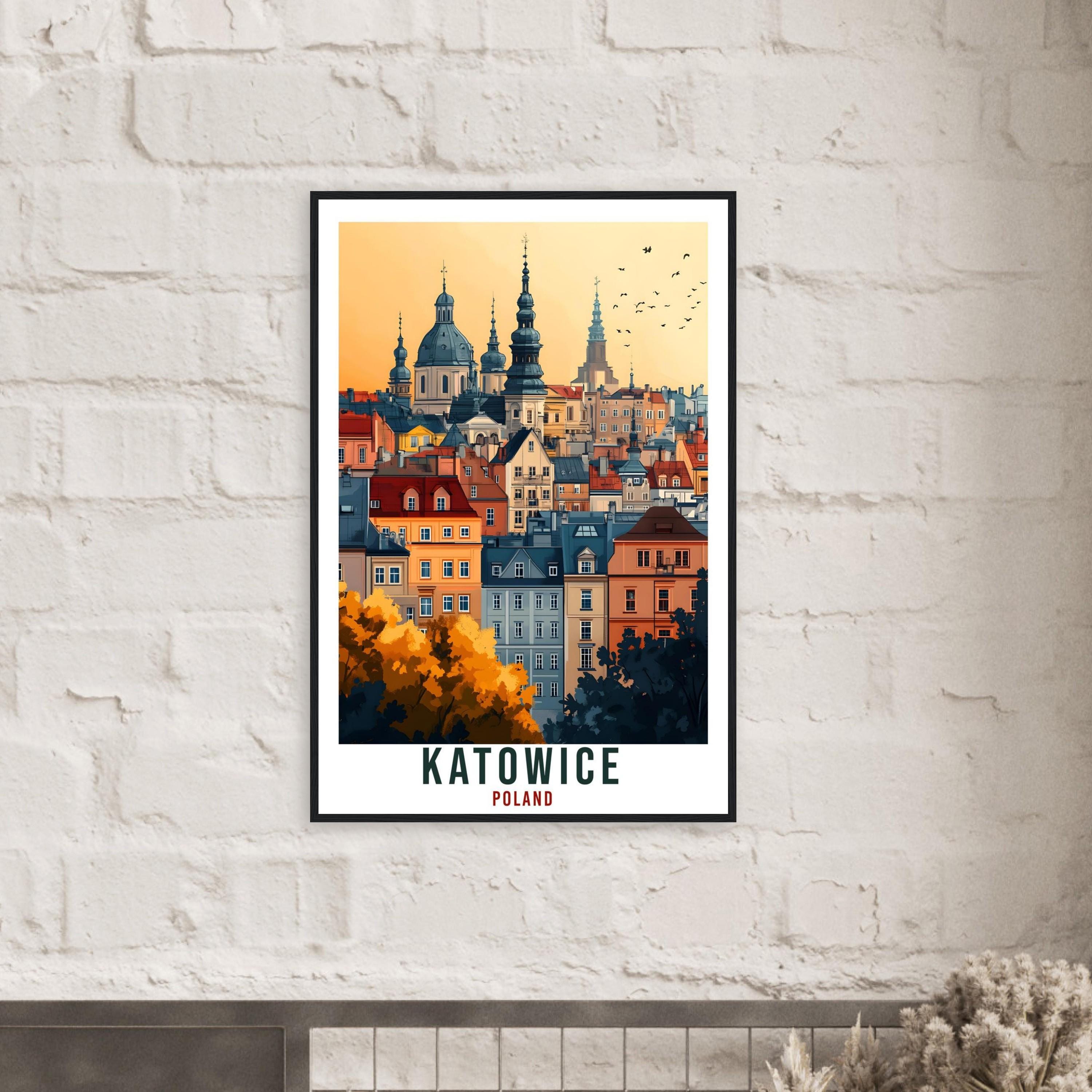 Katowice Travel Print Poland Home Decor Katowice Wall Art Gift Wall Hanging Art Lover Katowice Polish Artwork Travel Poster Poland Travel