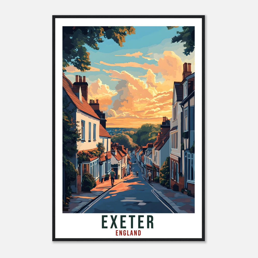 Exeter Travel Print England Home Decor Exeter Wall Art Gift Wall Hanging Art Lover Exeter England Republic Artwork Travel Poster UK Art