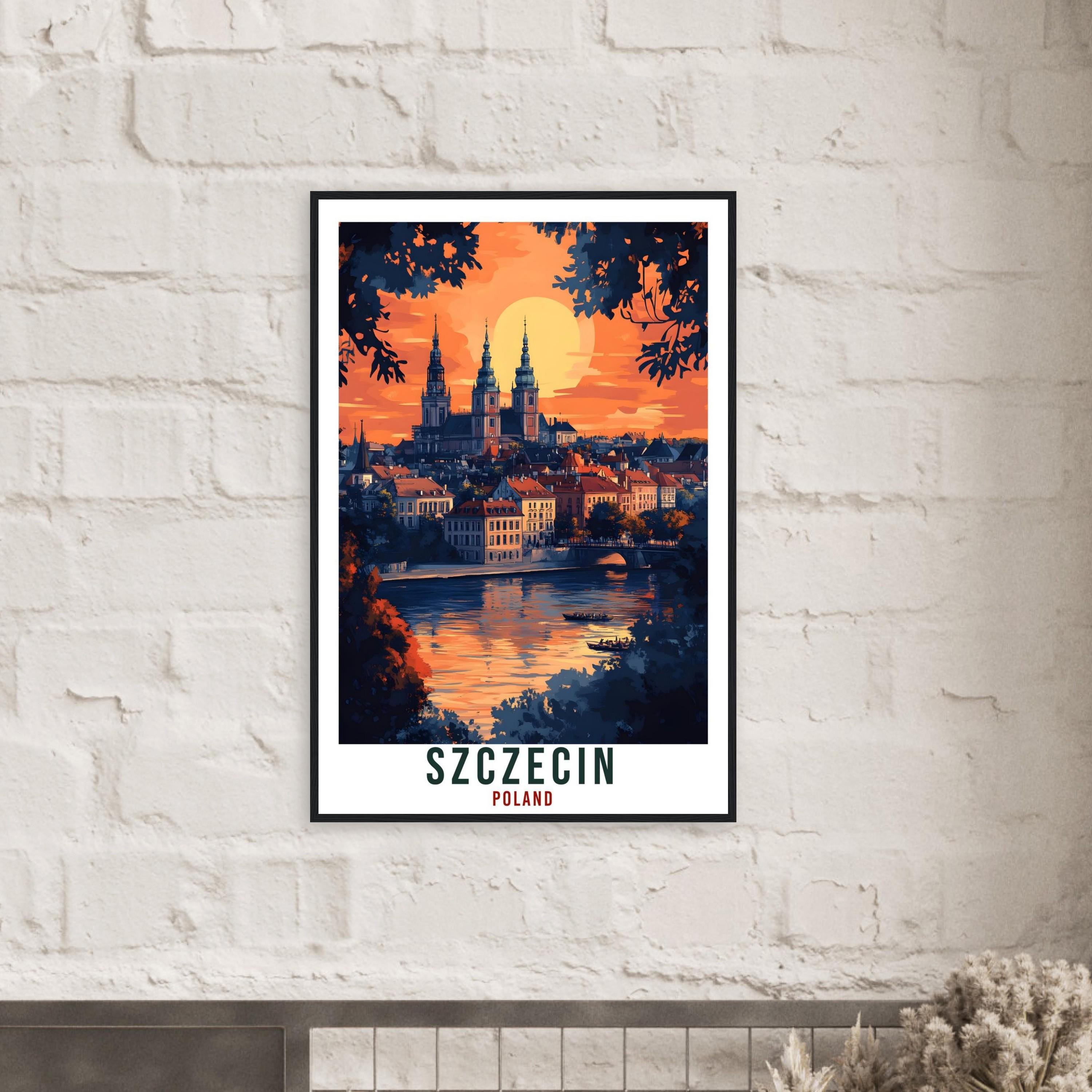 Szczecin Travel Print Poland Home Decor Szczecin Wall Art Gift Wall Hanging Art Lover Szczecin Polish Artwork Travel Poster Poland Travel
