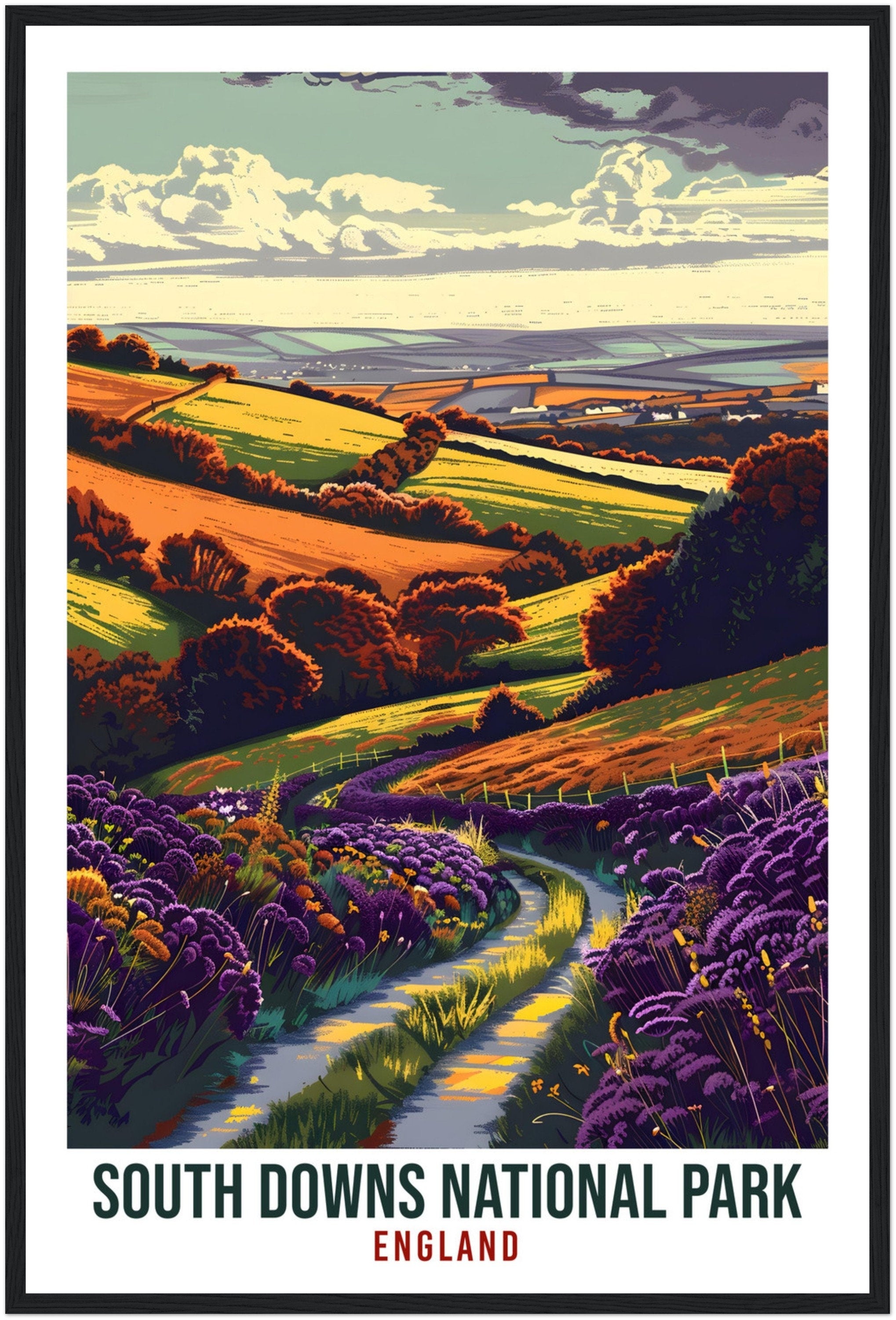 South Downs National Park Travel Print Wall Art Wall Hanging Home Décor South Downs Art Lovers Gift UK Artwork Gift England Travel Poster