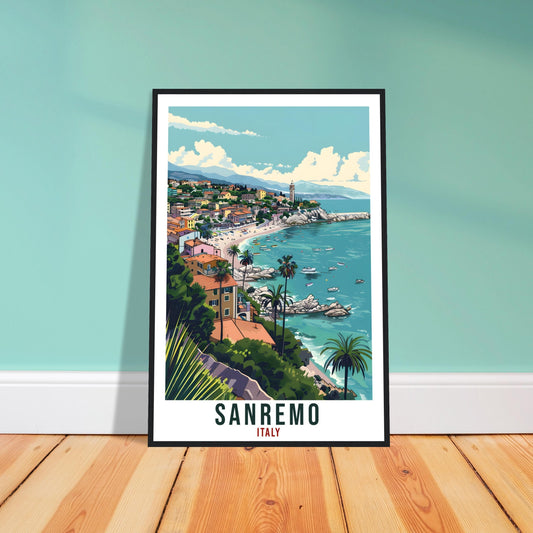 Sanremo Travel Print Italy Wall Art Wall Hanging Home Living Décor Sanremo Gift Art Lovers Gift Italy Artwork Gift Italian Travel Poster