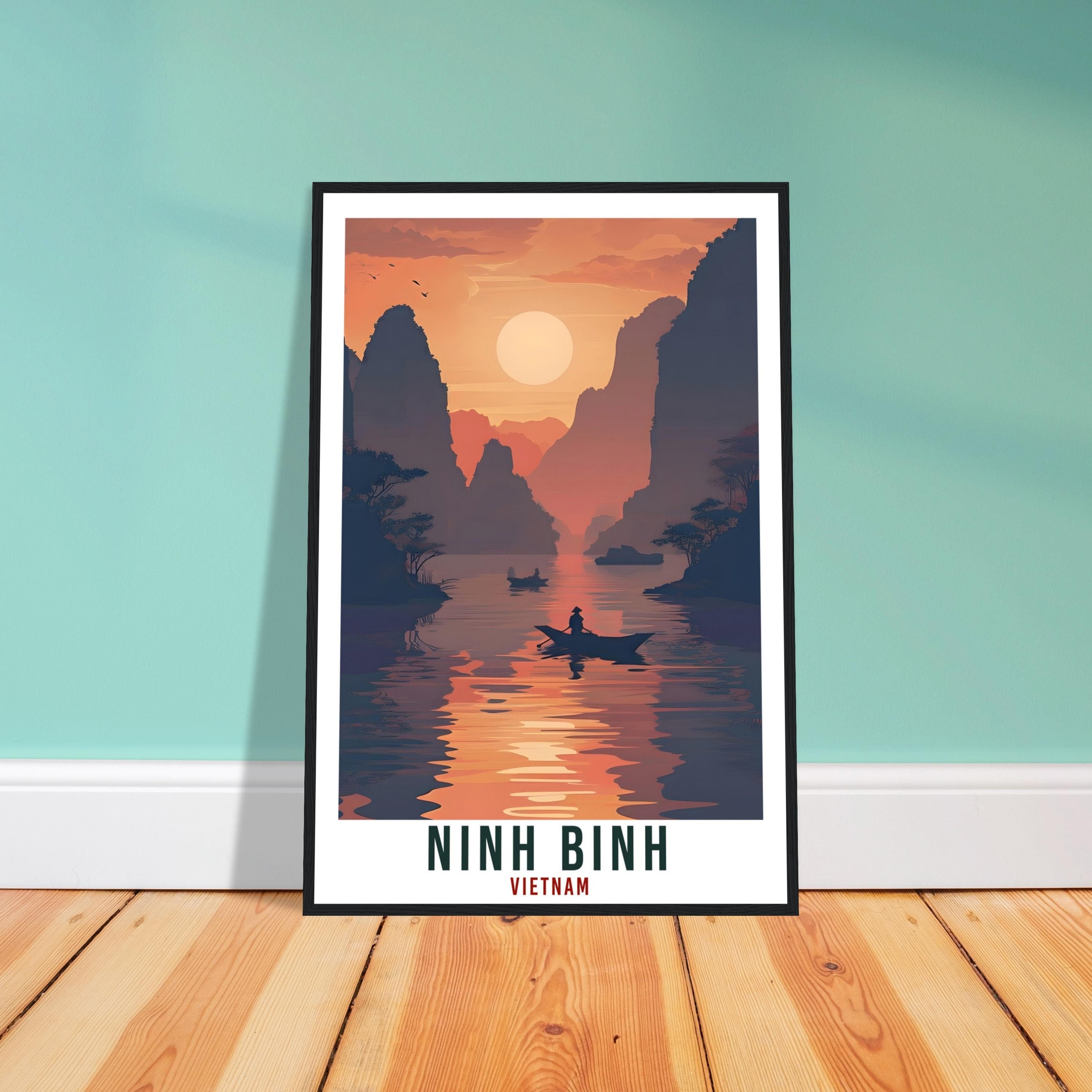 Ninh Binh Travel Poster Wall Art Ninh Binh Vietnam Wall Hanging Artwork Ninh Binh Art Gifts Ninh Binh Travel Print Vietnam Art Lovers Gift