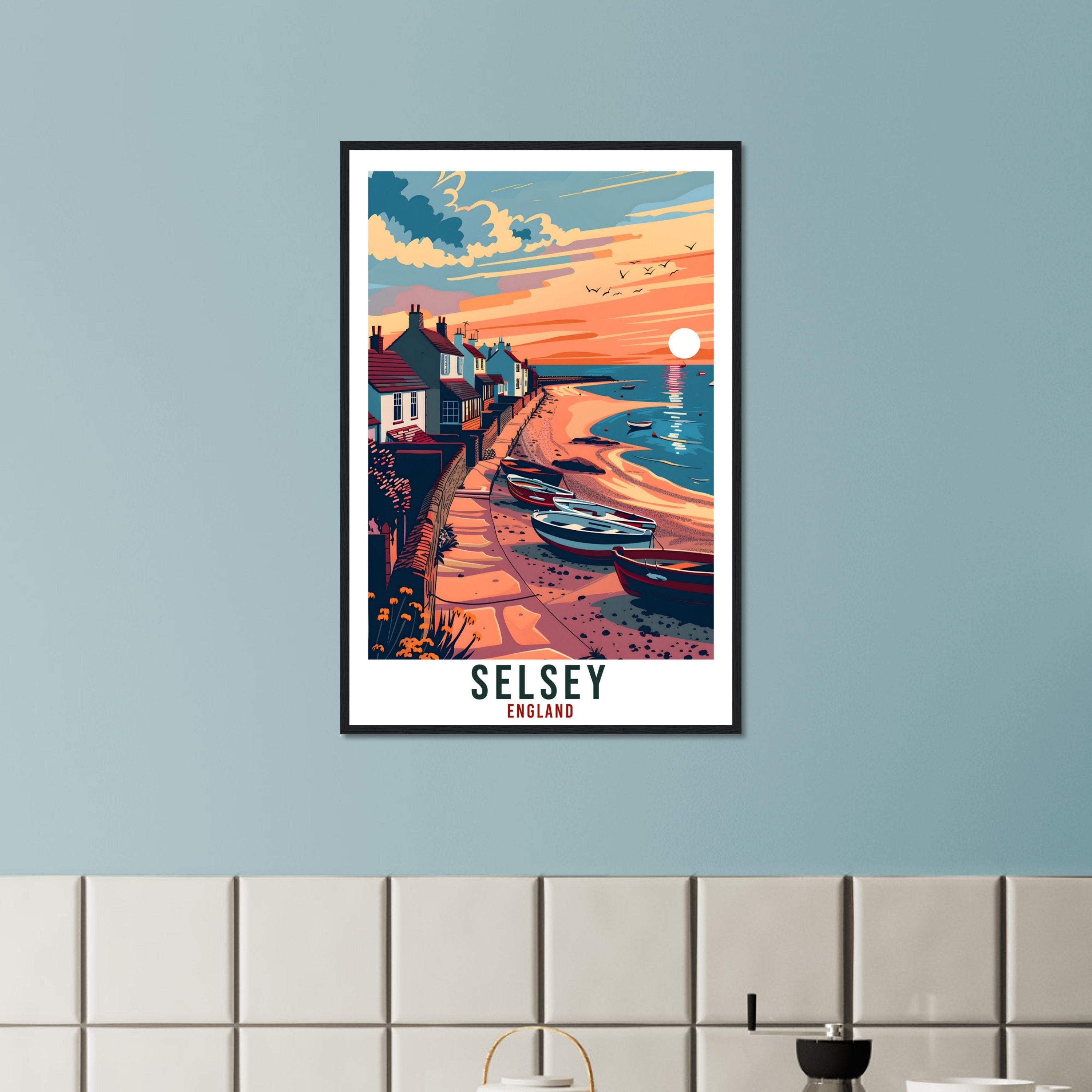 Selsey Travel Print Wall Art Selsey Wall Hanging Home Living Décor Selsey Gift Art Lovers Gift UK Artwork Gift Print England Travel Poster