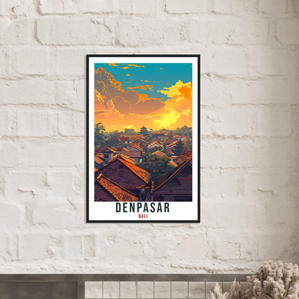 Denpasar Bali Travel Print Bali Wall Art Wall Hanging Home Décor Denpasar Gift Landmark Artwork Travel Art Lover Indonesia Travel Poster