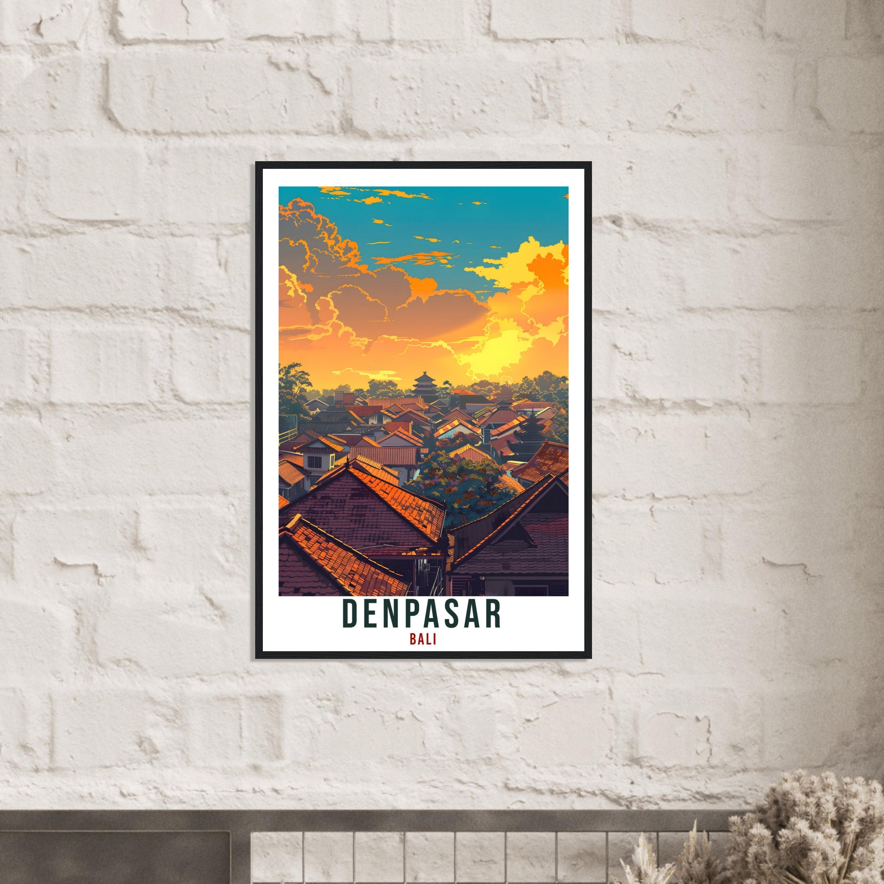 Denpasar Bali Travel Print Bali Wall Art Wall Hanging Home Décor Denpasar Gift Landmark Artwork Travel Art Lover Indonesia Travel Poster