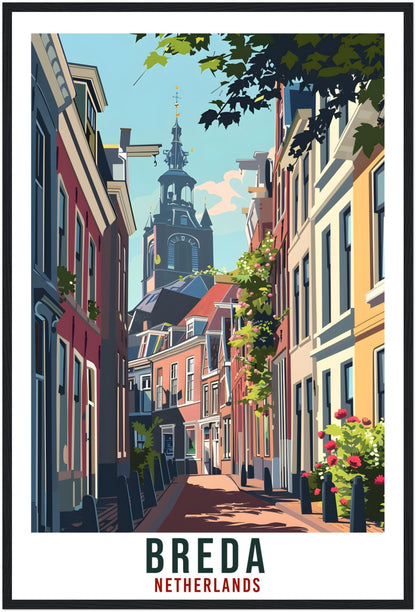 Breda Travel Print Holland Wall Art Wall Hanging Home Décor Breda Gift Art Lovers Gift Dutch Artwork Gift The Netherlands Travel Poster