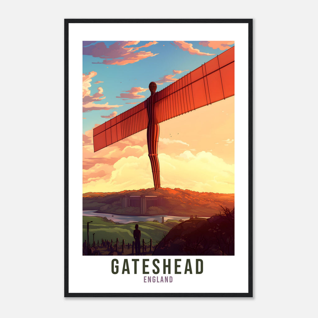 Gateshead Travel Print Gateshead Home Decor Gateshead Angel Northern Wall Hanging Gateshead Artwork Gift Newcastle Travel Poster Artwork