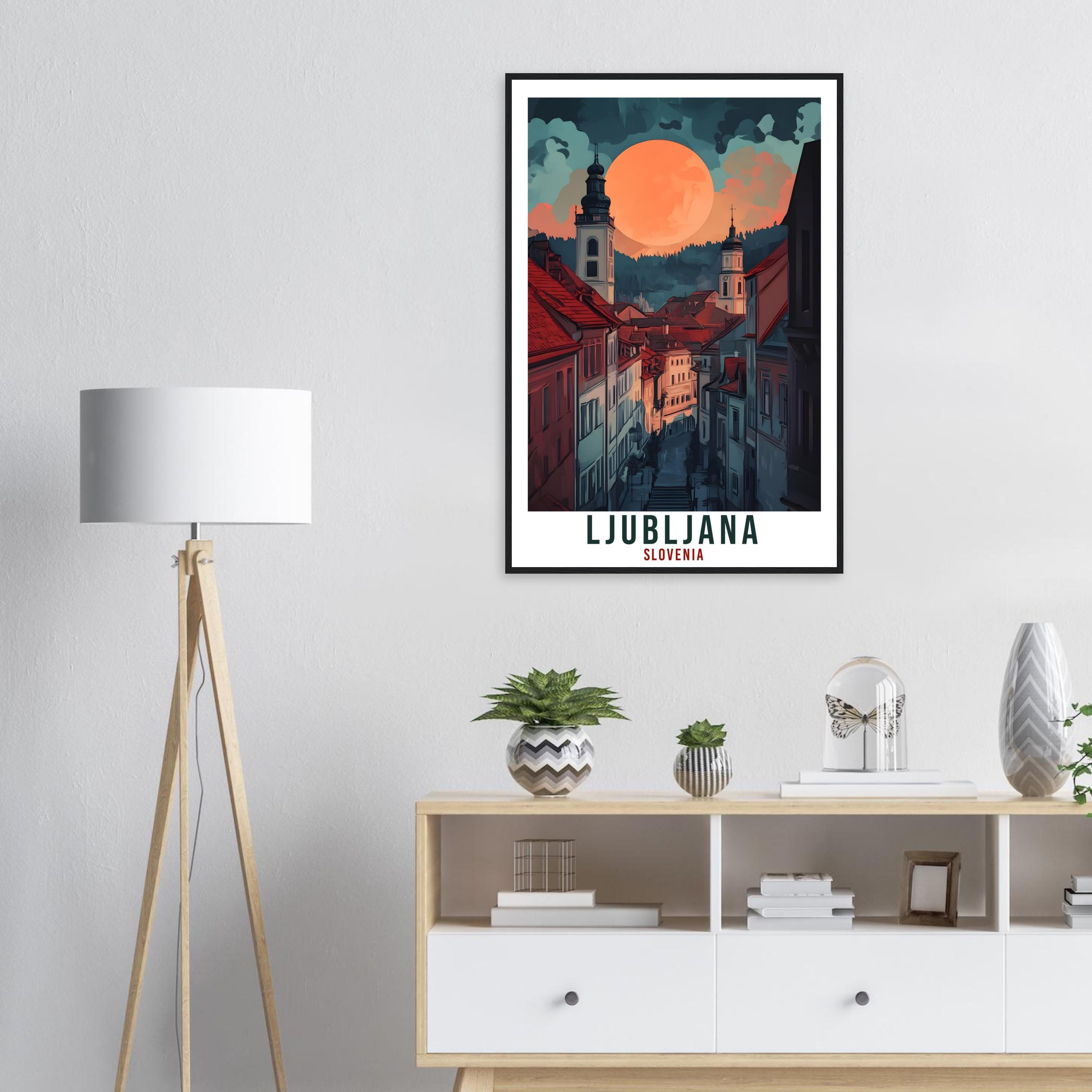Ljubljana Travel Print Slovenia Decor Ljubljana Wall Art Gift Wall Hanging Art Lover Ljubljana Slovenia Artwork Travel Poster Slovenia Art