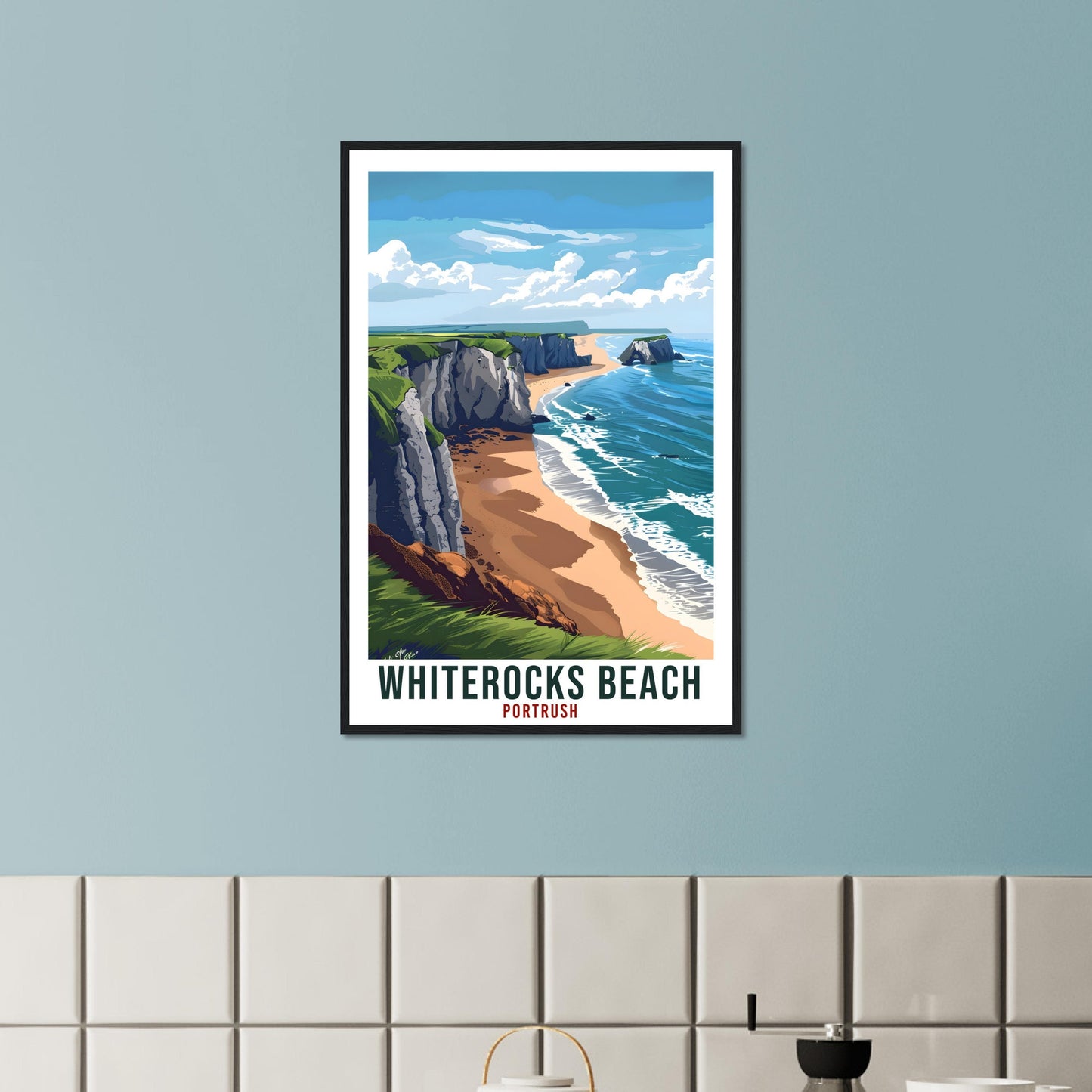 Whiterocks Beach Travel Print Portrush Wall Art Wall Hanging Décor Whiterocks Beach Gift Art Lovers Gift Artwork Portrush Travel Poster