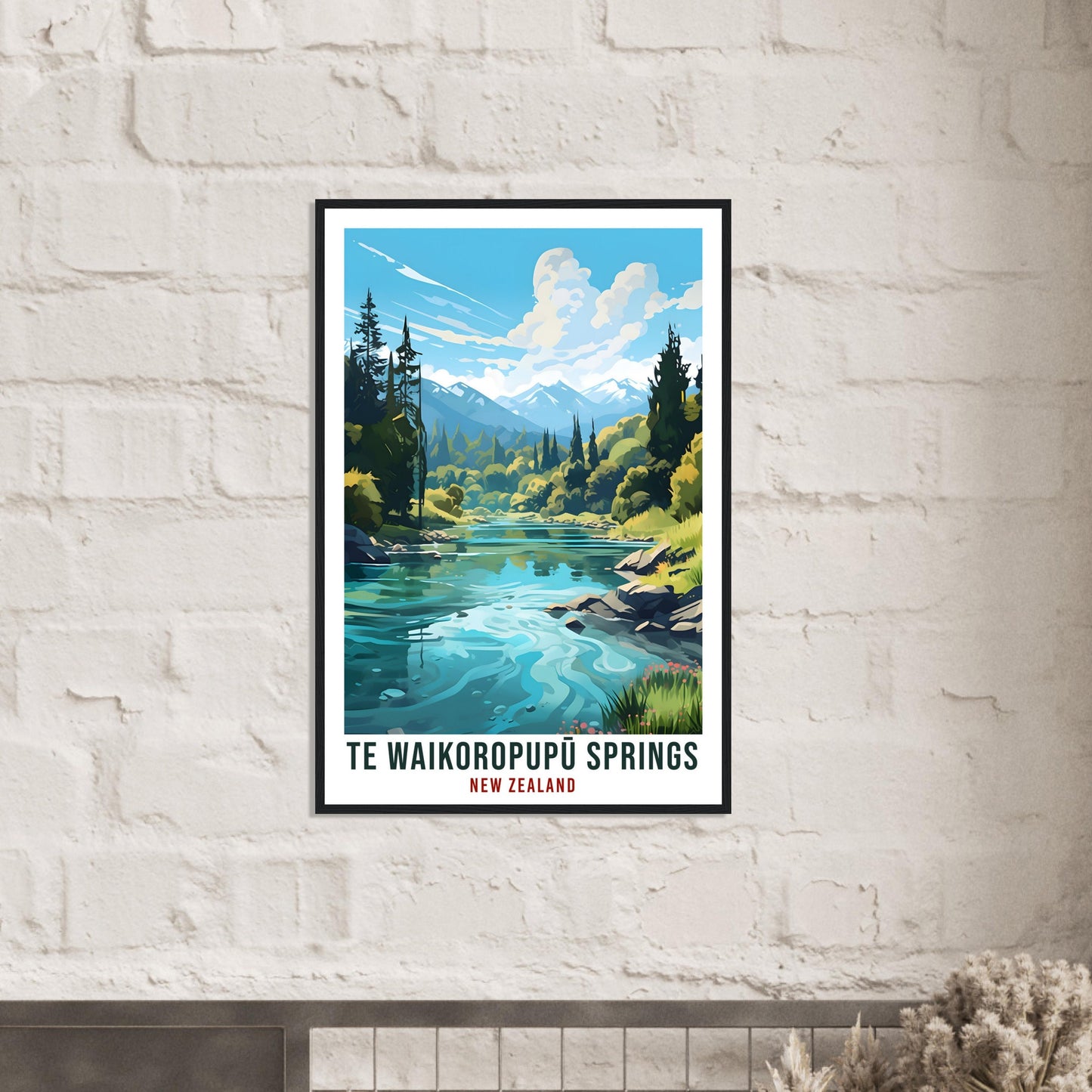 Te Waikoropupū Springs Travel Print Wall Art Te Waikoropupū New Zealand Wall Hanging Artwork Pupu Spring Gift Waikoropupū New Zealand Poster