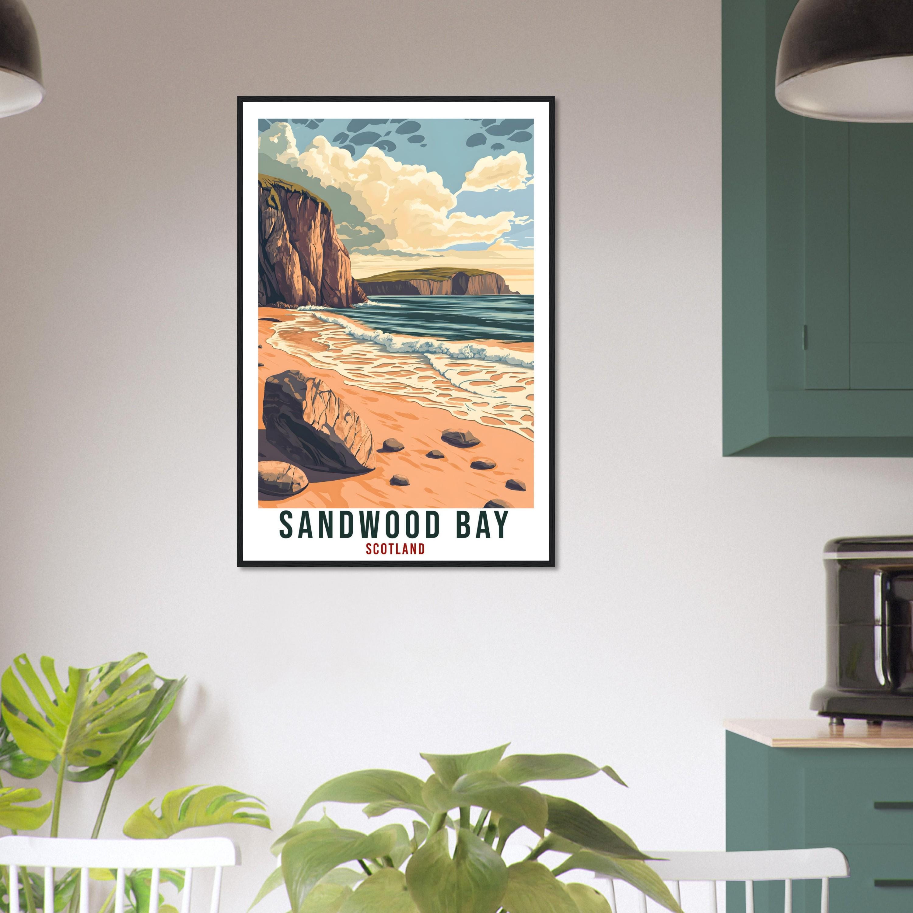 Sandwood Bay Travel Print Scotland Decor Sandwood Bay Wall Art Wall Hanging Art Lover Scotland Artwork Travel Poster Sandwood Bay Travel Art