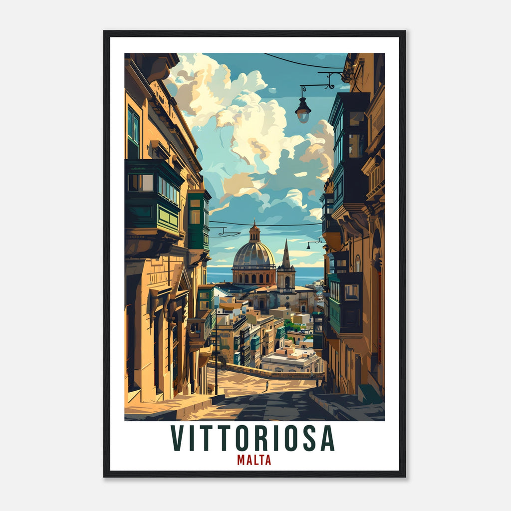 Vittoriosa Travel Print Malta Wall Art Wall Hanging Home Living Décor Vittoriosa Gift Art Lovers Gift Malta Artwork Gift Malta Travel Poster