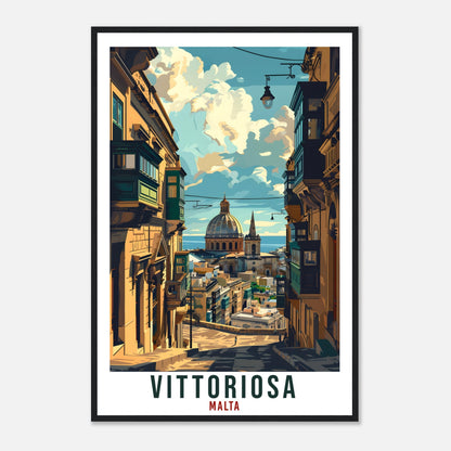 Vittoriosa Travel Print Malta Wall Art Wall Hanging Home Living Décor Vittoriosa Gift Art Lovers Gift Malta Artwork Gift Malta Travel Poster