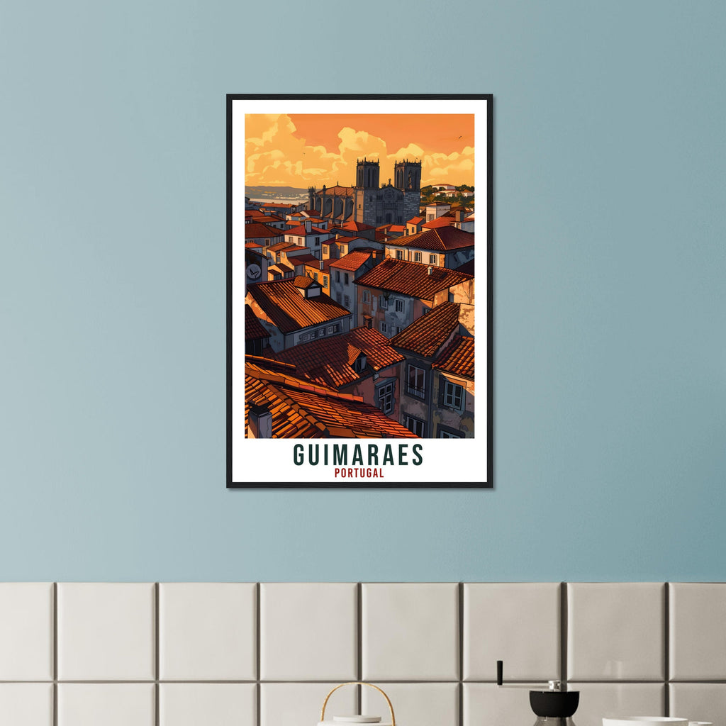 Guimaraes Travel Print Portugal Wall Art Wall Hanging Home Décor Guimaraes Gift Portugal Landmark Artwork Guimaraes Portugal Travel Poster