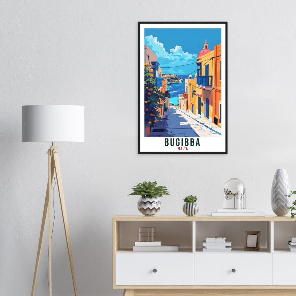 Bugibba Travel Print Malta Wall Art Wall Hanging Home Living Décor Bugibba Gift Art Lovers Gift Malta Artwork Gift Malta Travel Poster