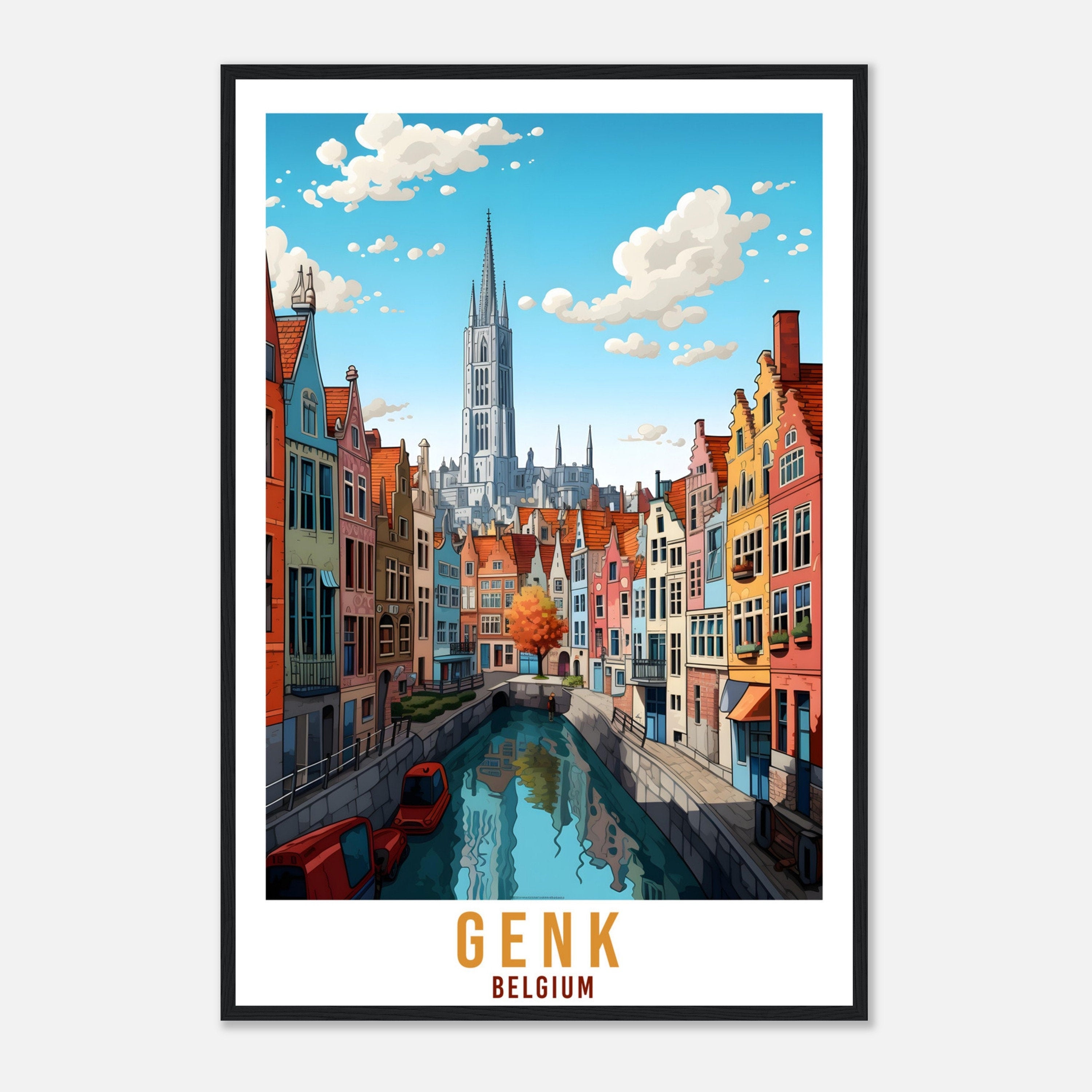 Genk Travel Poster Wall Art Genk Belgium Home Décor Artwork Wall Hanging Genk Art Gifts  Genk Travel Print Belgian Art Lovers Gift Genk