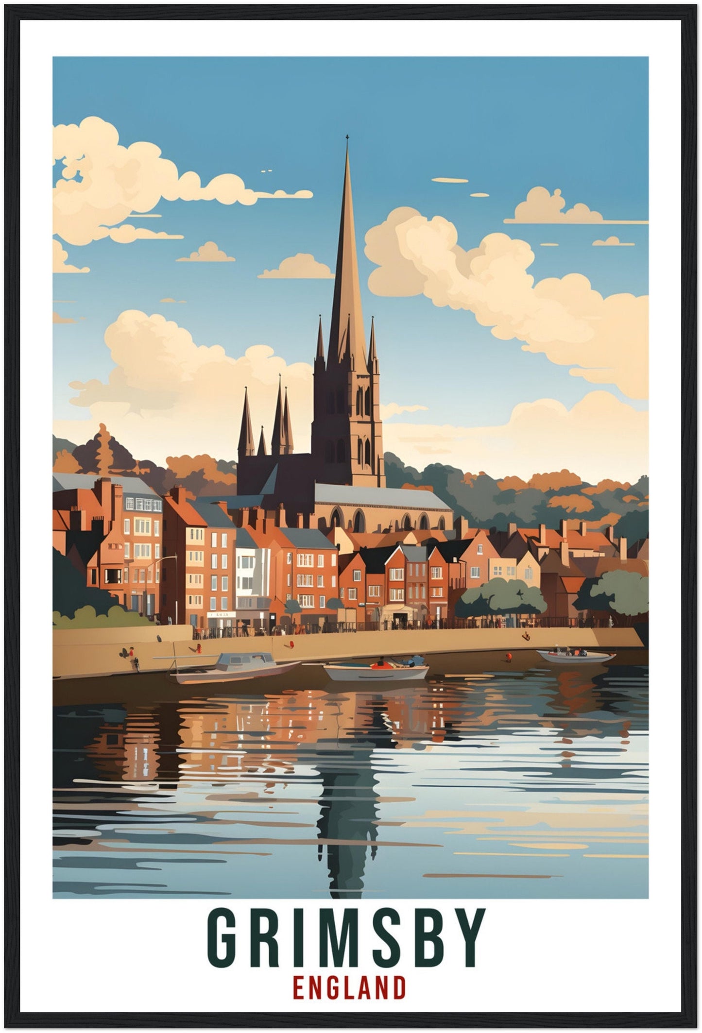 Grimsby Travel Print Wall Art Wall Hanging Home Living Décor Grimsby Gift Art Lovers Gift UK Artwork Gift Print England Travel Poster