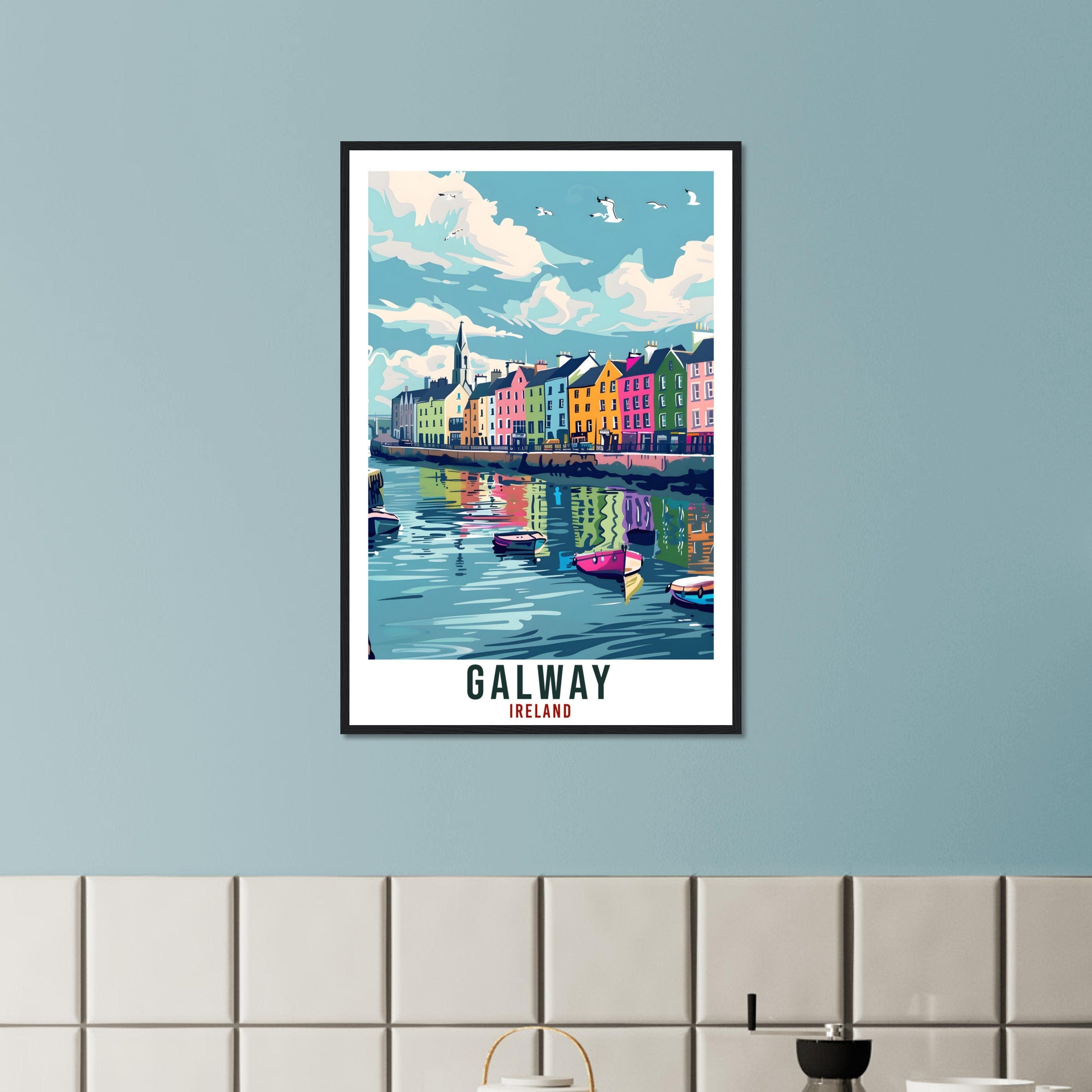 Galway Travel Print Ireland Wall Art Wall Hanging Home Living Décor Galway Gift Art Lovers Gift Irish Artwork Gift Ireland Travel Poster
