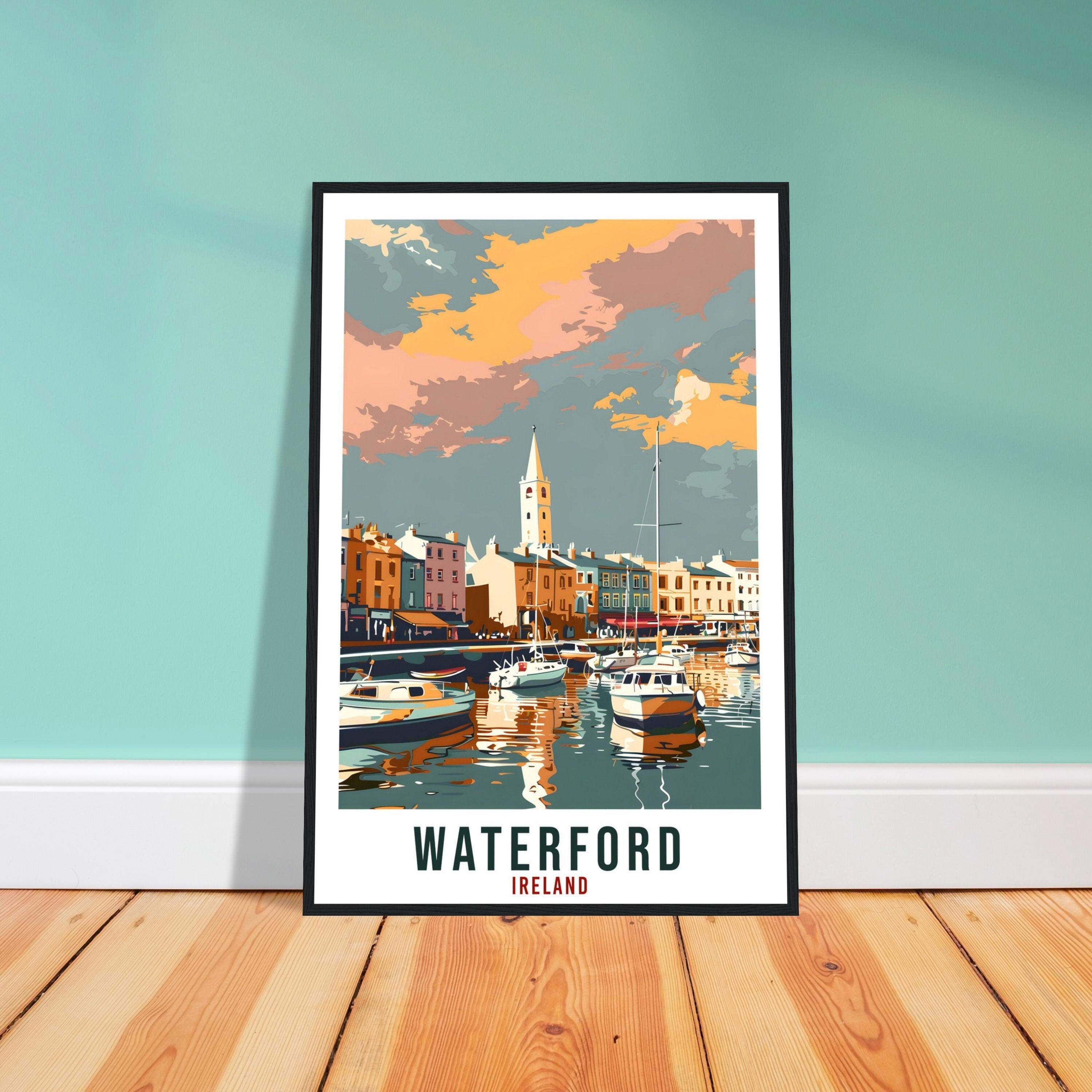Waterford Travel Print Ireland Wall Art Wall Hanging Home Décor Waterford Gift Art Lovers Gift Irish Artwork Gift Ireland Travel Poster