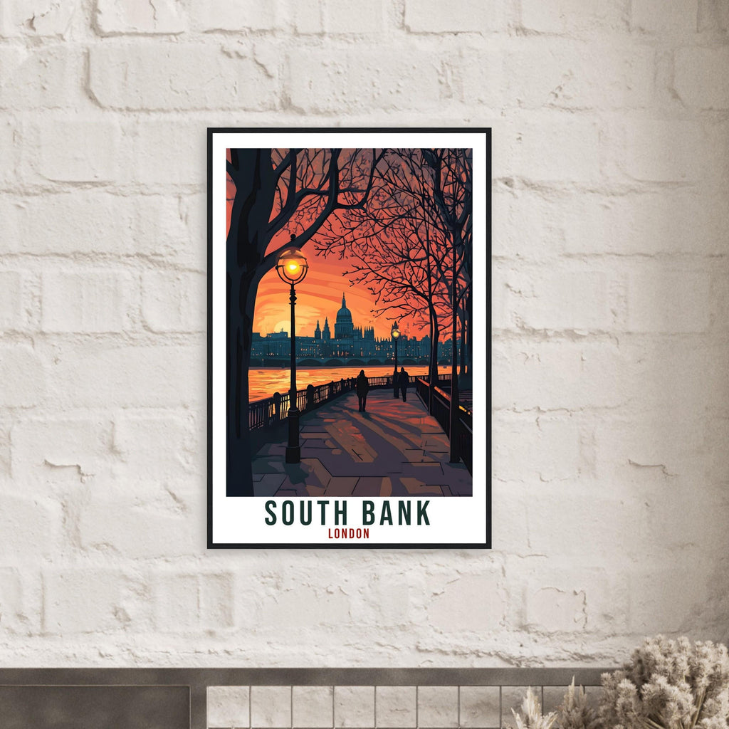 South Bank London Travel Print England London Wall Art Gift Wall Hanging Art Lover South Bank England Artwork Travel Poster UK Travel Art