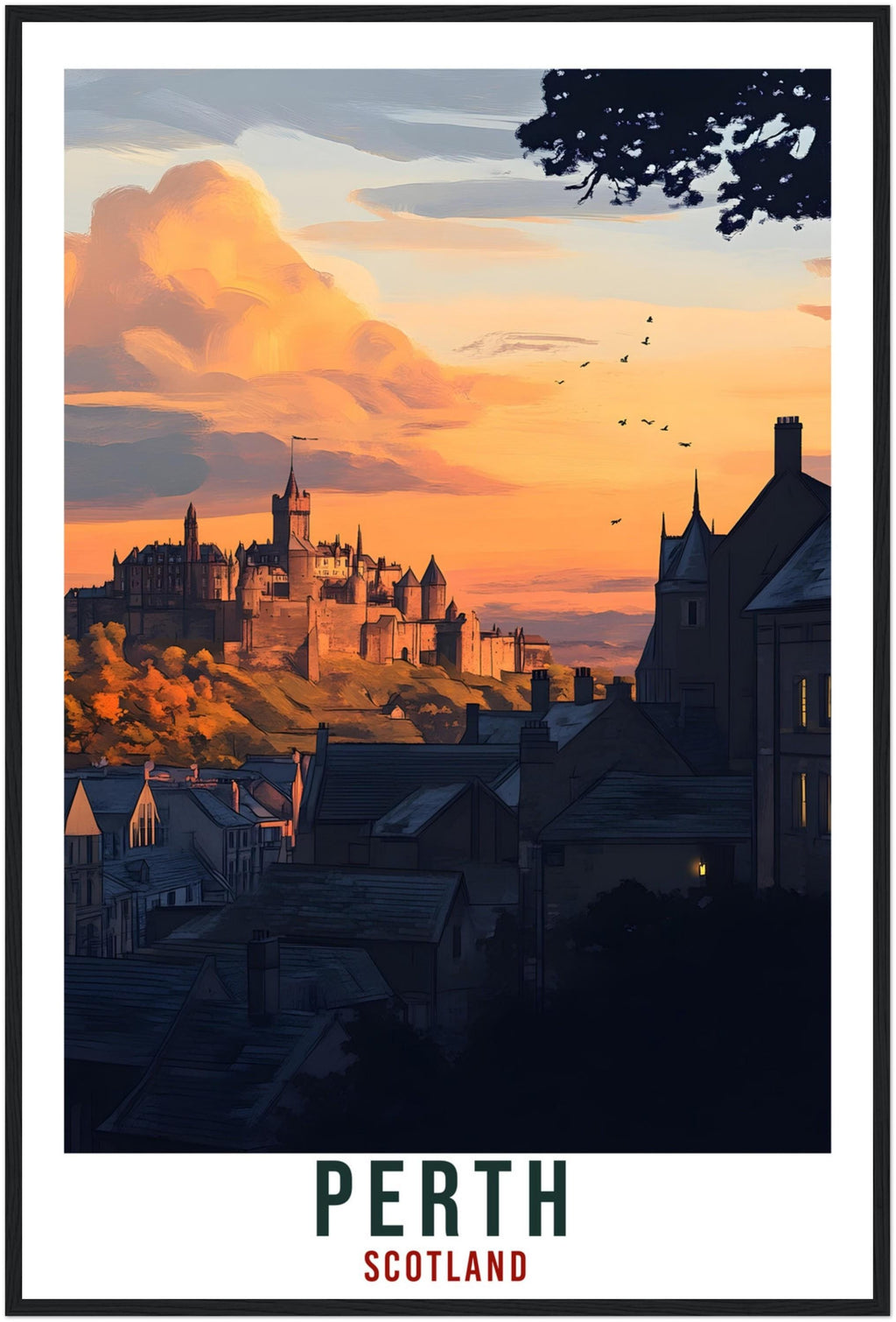Perth Travel Print Scotland Home Decor Perth Wall Art Wall Hanging Art Lover Scotland Artwork Travel Poster Perth Travel Art Perth Scotland