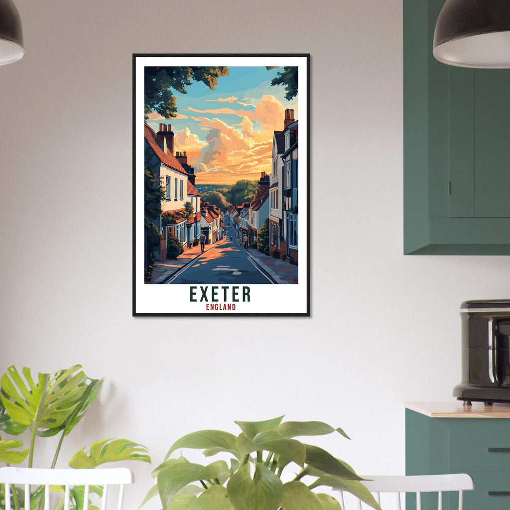 Exeter Travel Print England Home Decor Exeter Wall Art Gift Wall Hanging Art Lover Exeter England Republic Artwork Travel Poster UK Art