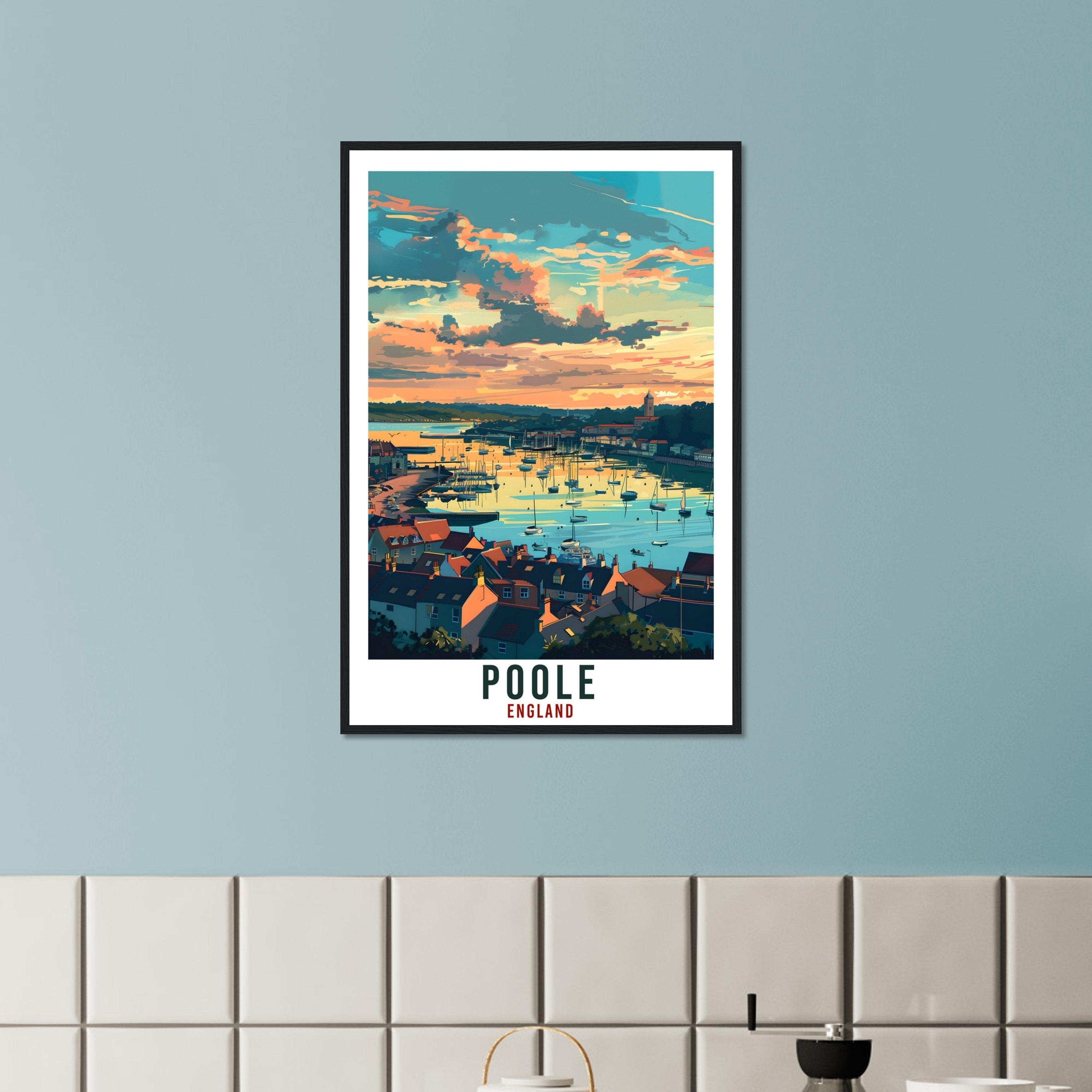 Poole Travel Print Wall Art Wall Hanging Home Living Décor Poole Gift Art Lovers Gift UK Artwork Gift Print Poole England Travel Poster