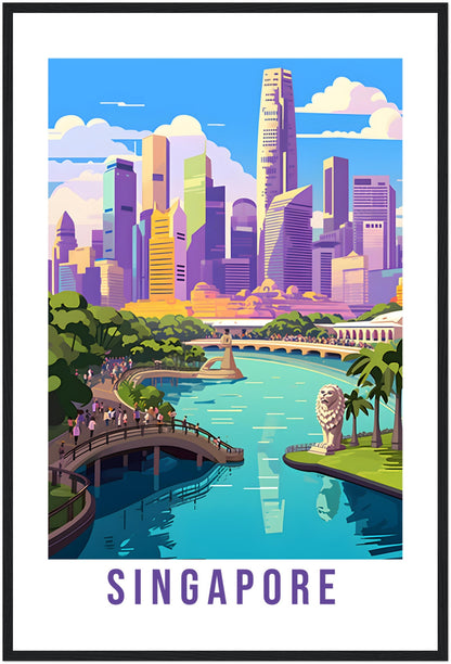 Singapore Travel Print Wall Art Marina Bay Sands Wall Hanging Home Decoration Singapore Gift Art Lovers Wall Art Singapore Vacation Print
