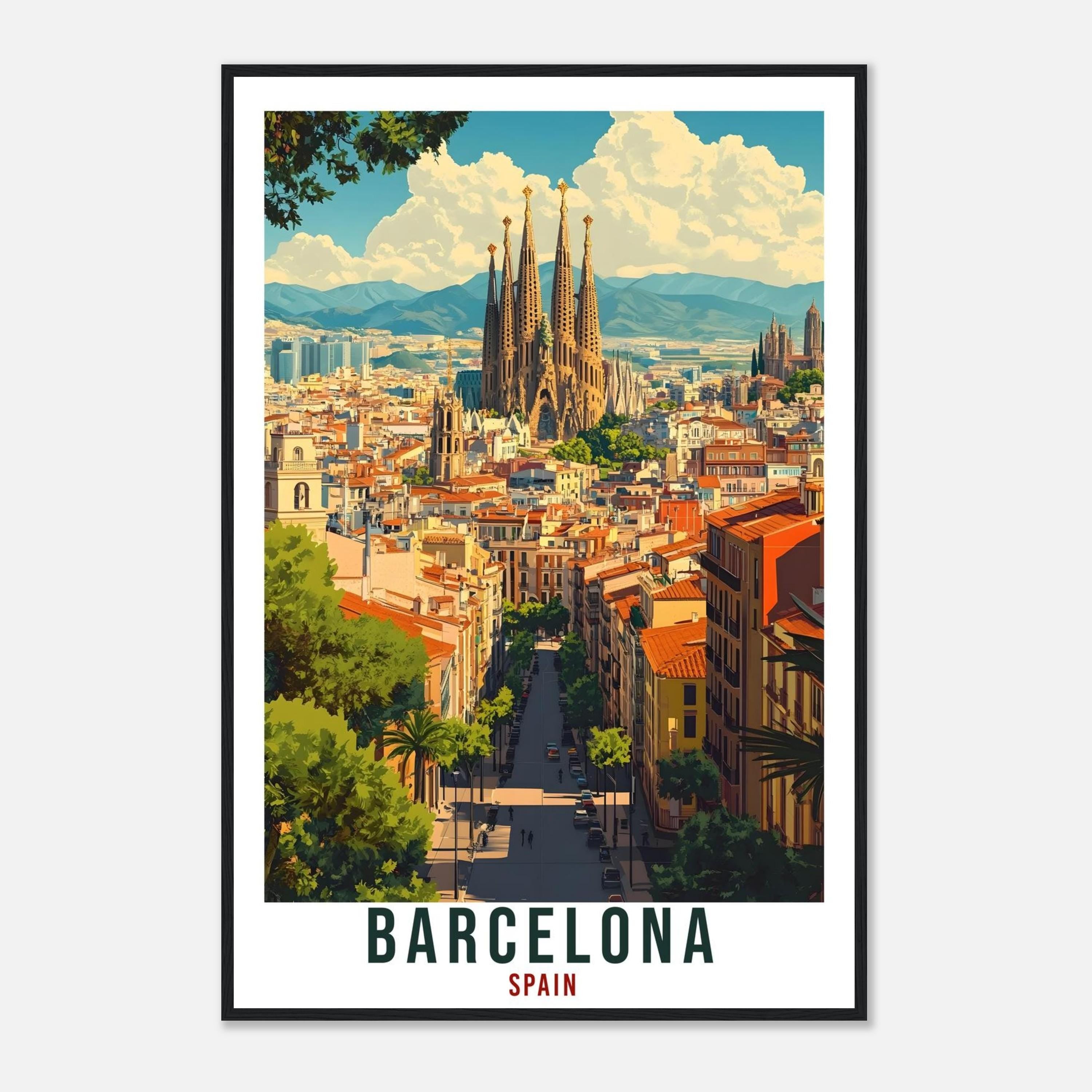 Barcelona Travel Print Spain Home Decor Barcelona Wall Art Gift Wall Hanging Art Lover Barcelona Spain Artwork Travel Poster Travel Artwork