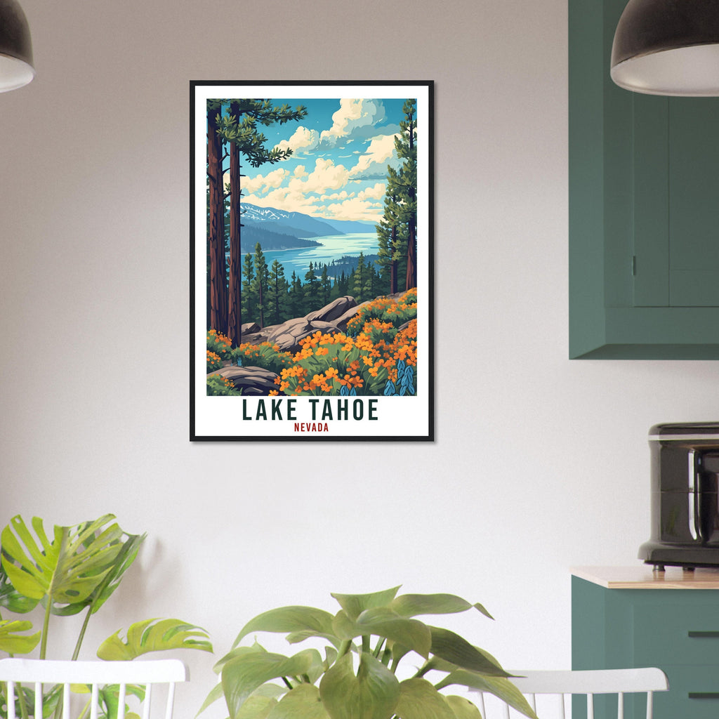 Lake Tahoe Travel Print Nevada Home Decoration USA City Wall Art Gift Wall Hanging Art Lover Nevada Artwork Lake Tahoe Travel Poster
