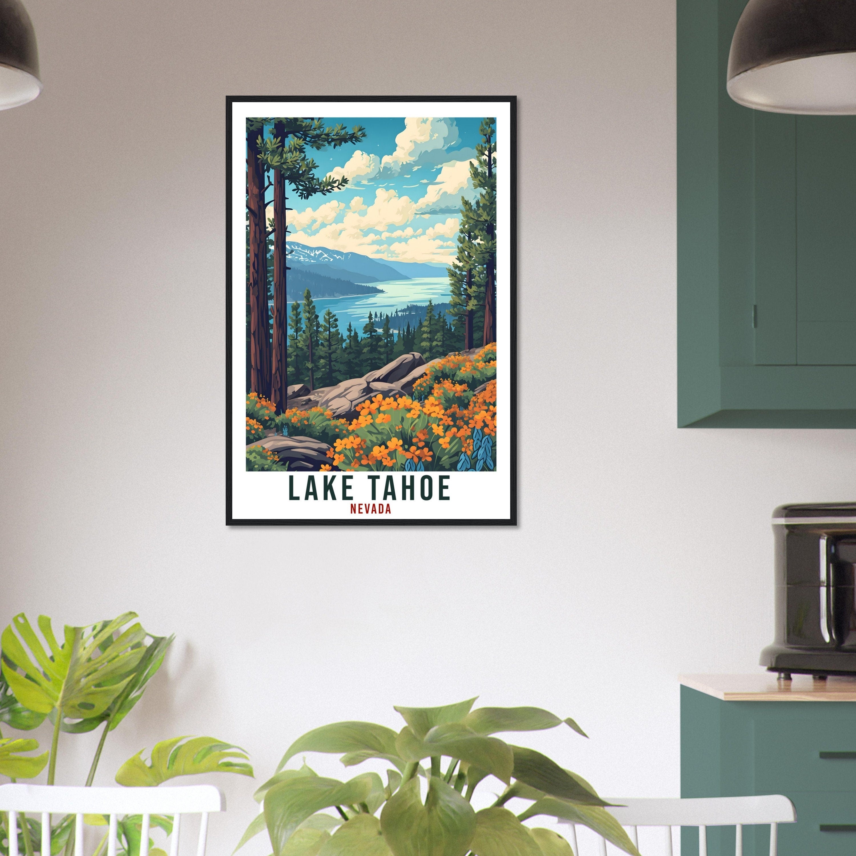 Lake Tahoe Travel Print Nevada Home Decoration USA City Wall Art Gift Wall Hanging Art Lover Nevada Artwork Lake Tahoe Travel Poster