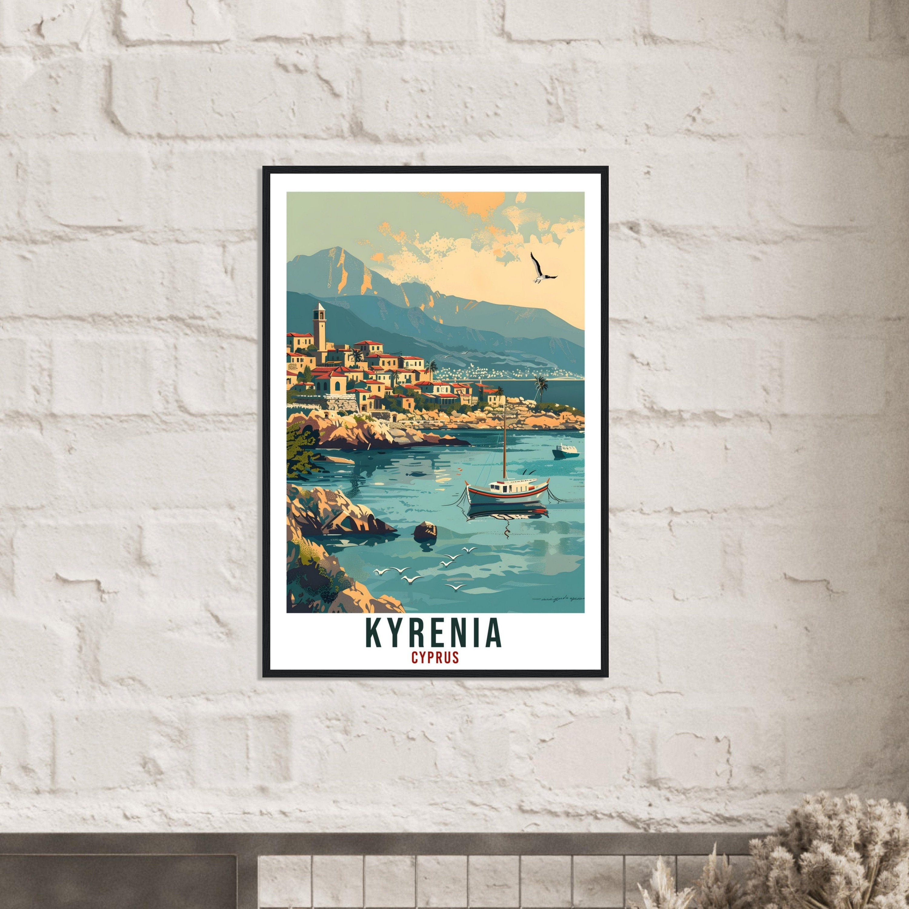Kyrenia Cyprus Travel Print Cyprus Wall Art Wall Hanging Home Décor Kyrenia Gift Cyprus Landmark Artwork Gift Cyprus Holiday Travel Poster