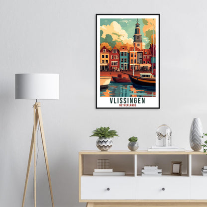 Vlissingen Travel Poster Netherlands Decor Vlissingen Wall Art Gift Wall Hanging Vlissingen Dutch Artwork Travel Print Holland Travel Art